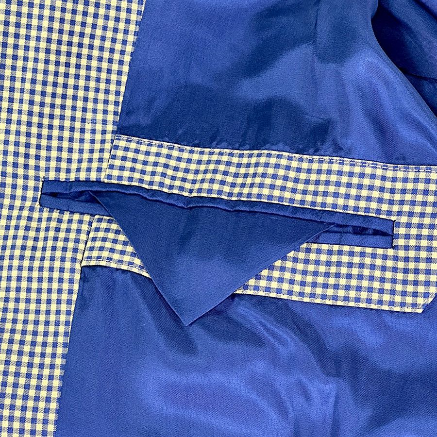 Gap Gap Blue & Gold Checked Vintage Sports Jacket Size 38R - 2 Thumbnail