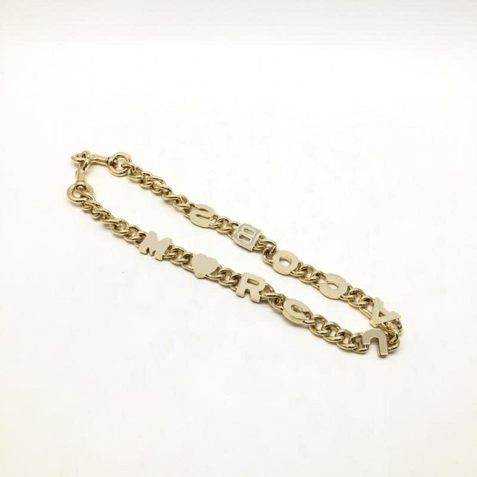 Marc Jacobs MARC JACOBS The Heart Charm Chain Shoulder Strap White x Gold Marc Jacobs Size ONE SIZE - 1 Thumbnail