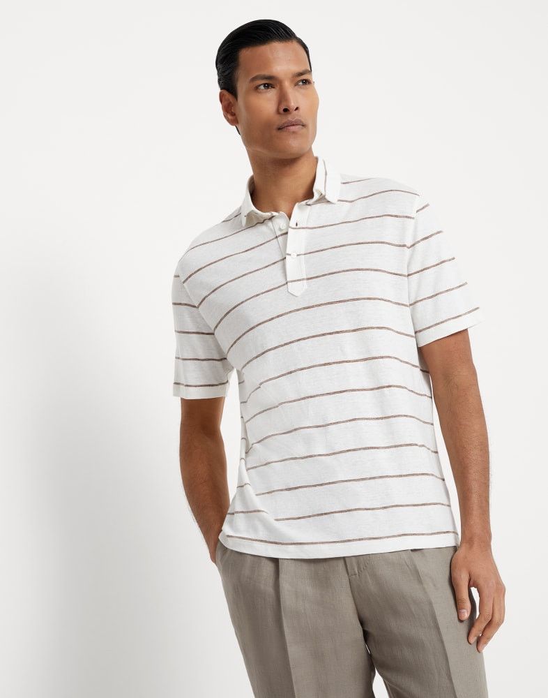 Brunello Cucinelli o1w1db10825 Polo T-Shirt in White Size US L / EU 52-54 / 3 - 1 Thumbnail