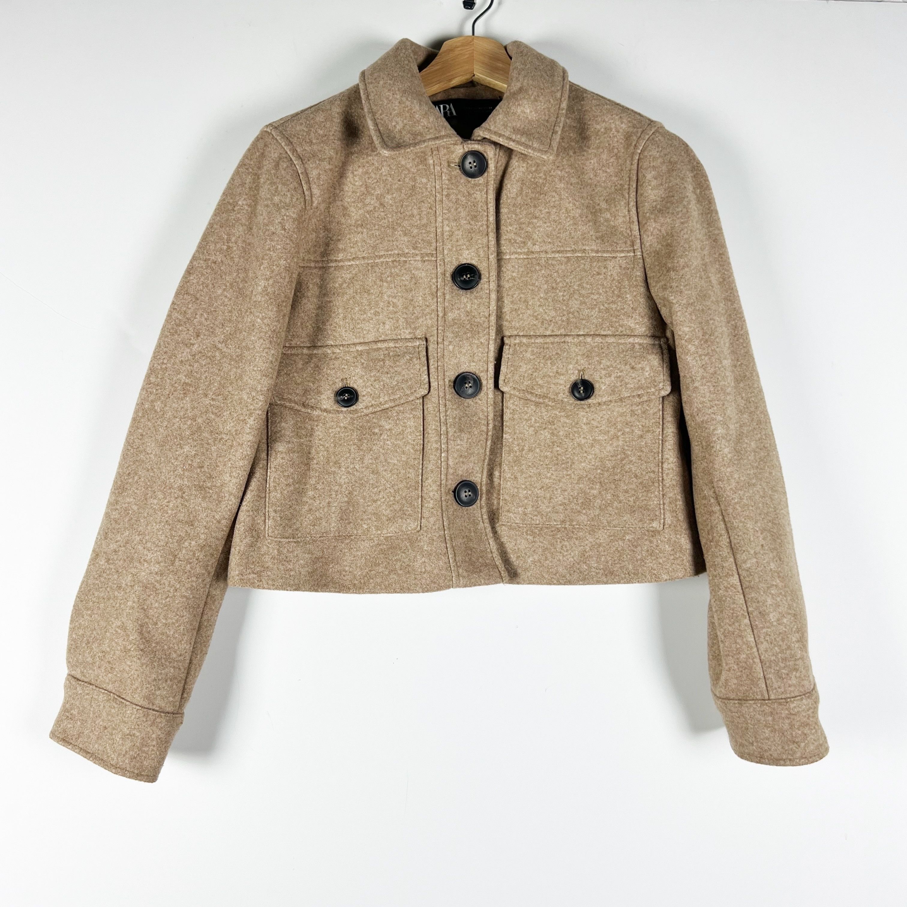 Zara Zara Women's Felt Feel Collared Button Size XS / US 0-2 / IT 36-38 - 1 Thumbnail