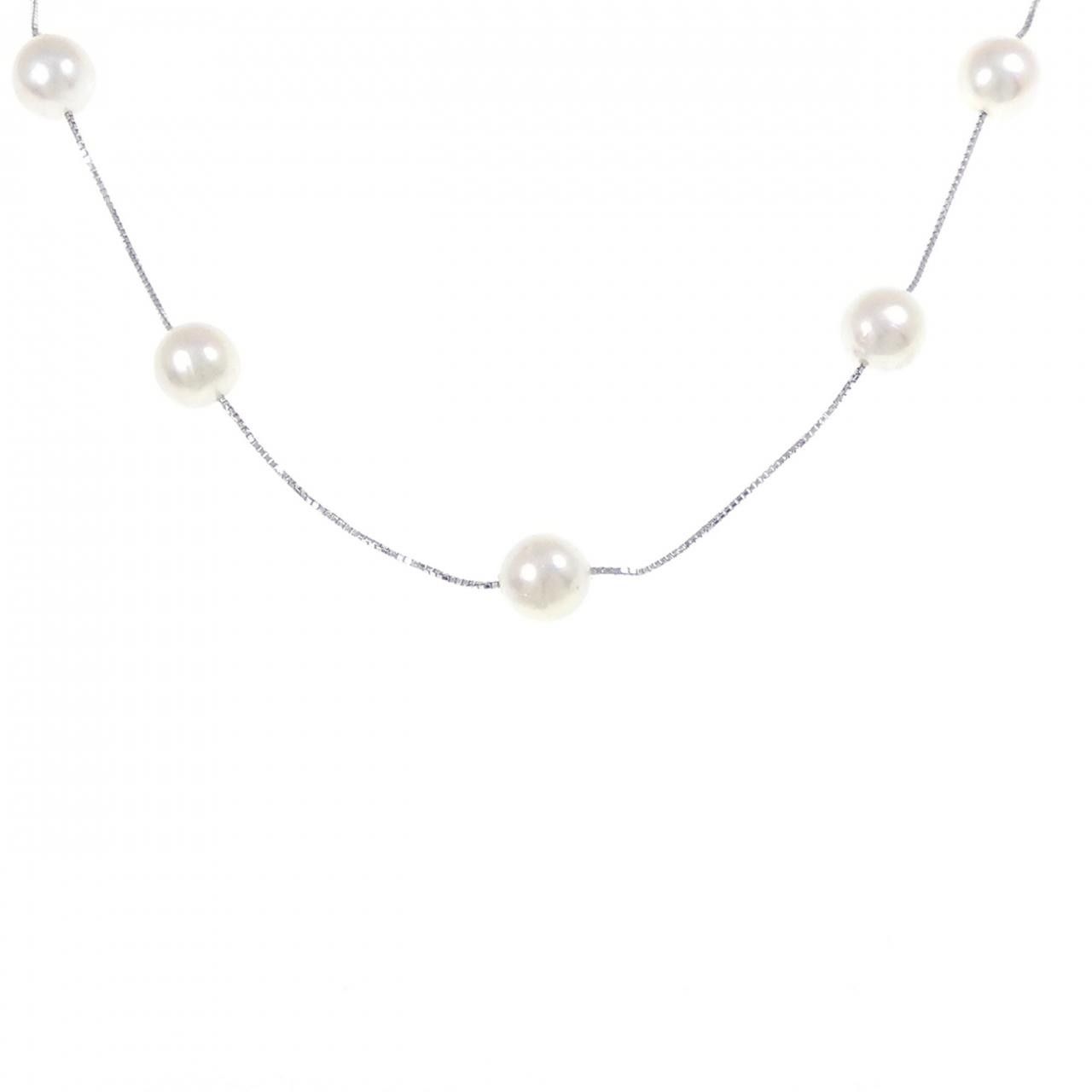 Tasaki Tasaki Akoya Pearl Au750 White Gold Necklace Calfskin Necklace DUTY FREE for USA
