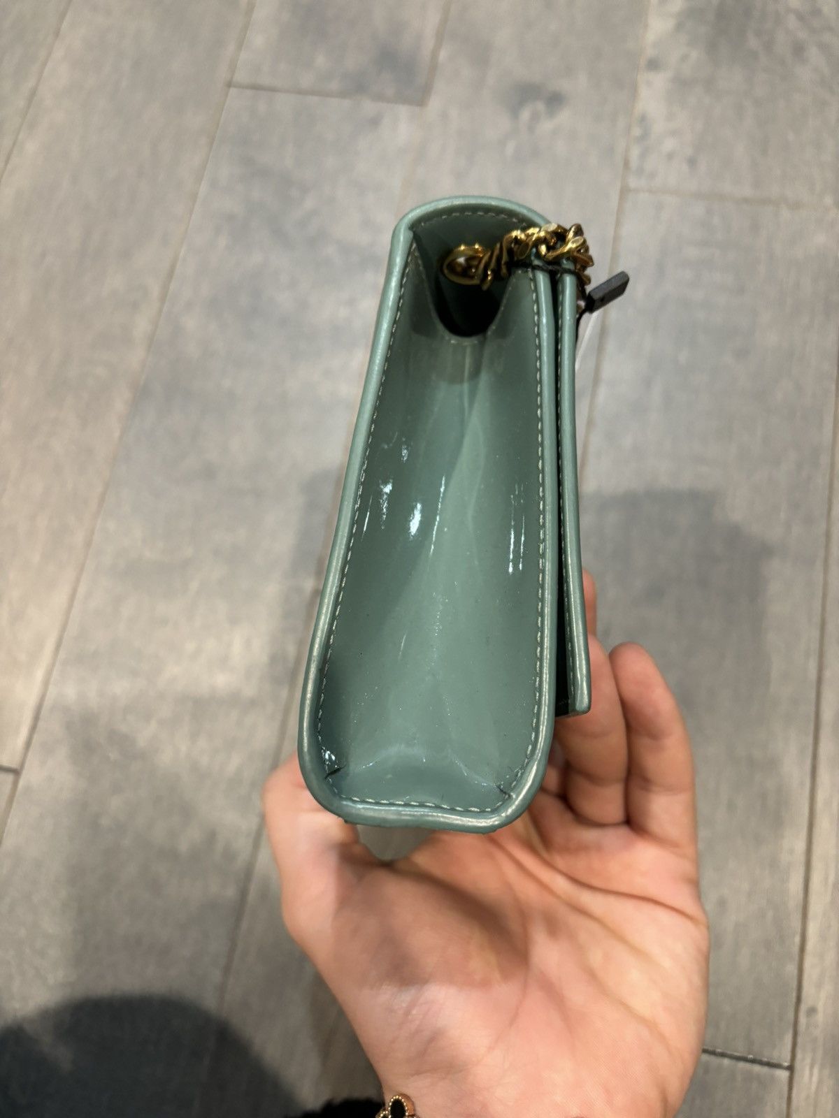 Yves Saint Laurent YSL patent leather clutch bags green Size ONE SIZE - 4 Thumbnail