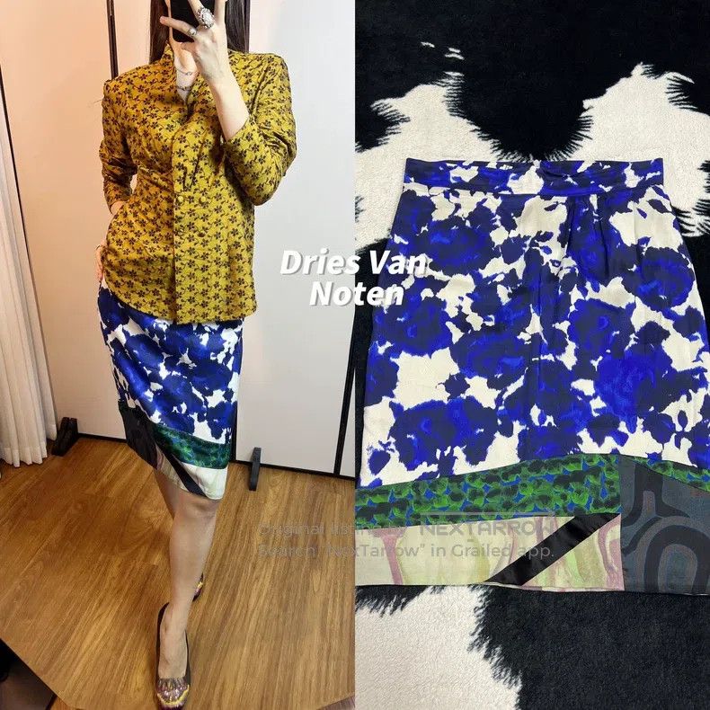 Dries Van Noten Dries Van Noten Silk Midi Skirt Size 35" - 1 Thumbnail