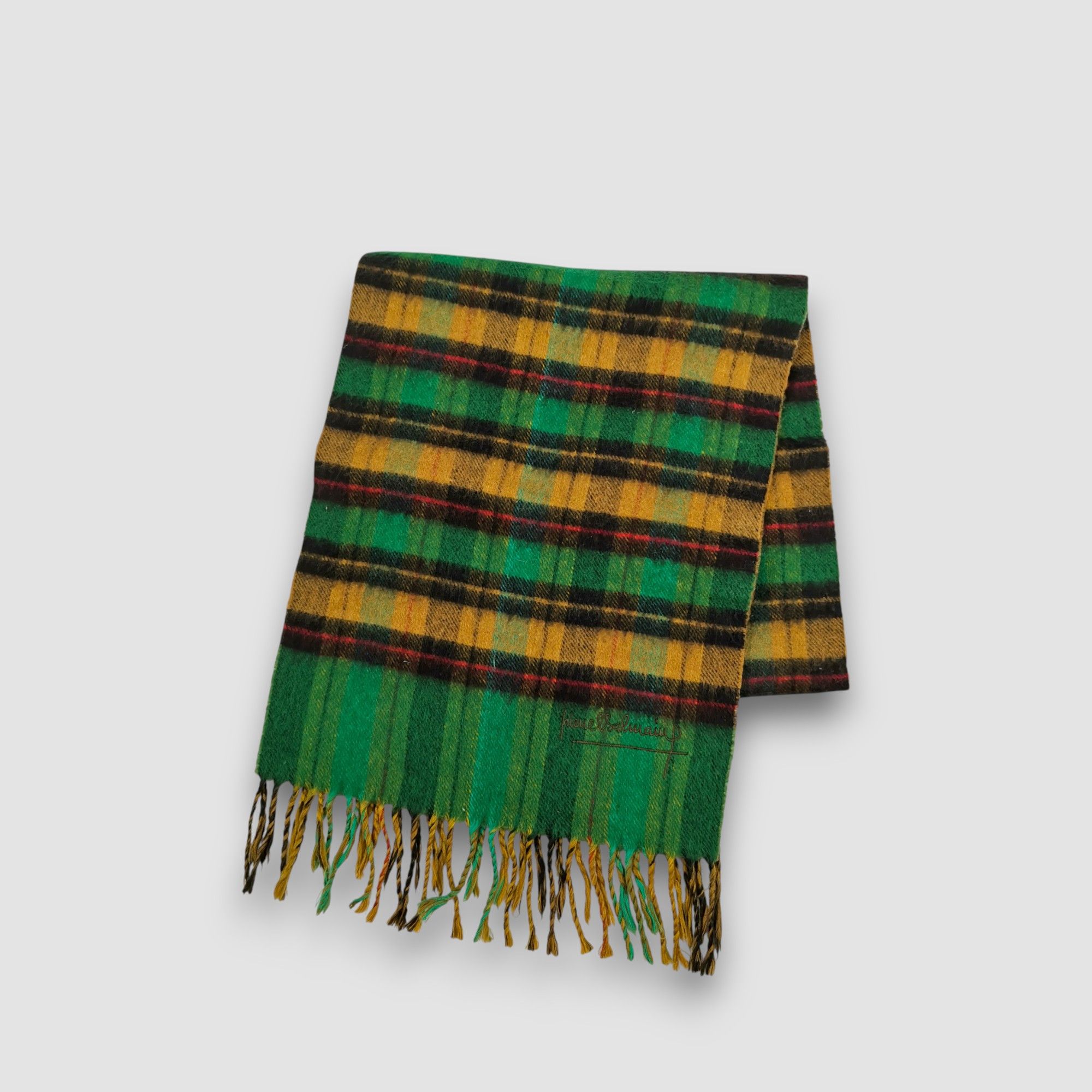 Japanese Brand Vintage Pierre Balmain Scarf Wool Tartan Plaid Scarves. Size ONE SIZE - 3 Thumbnail