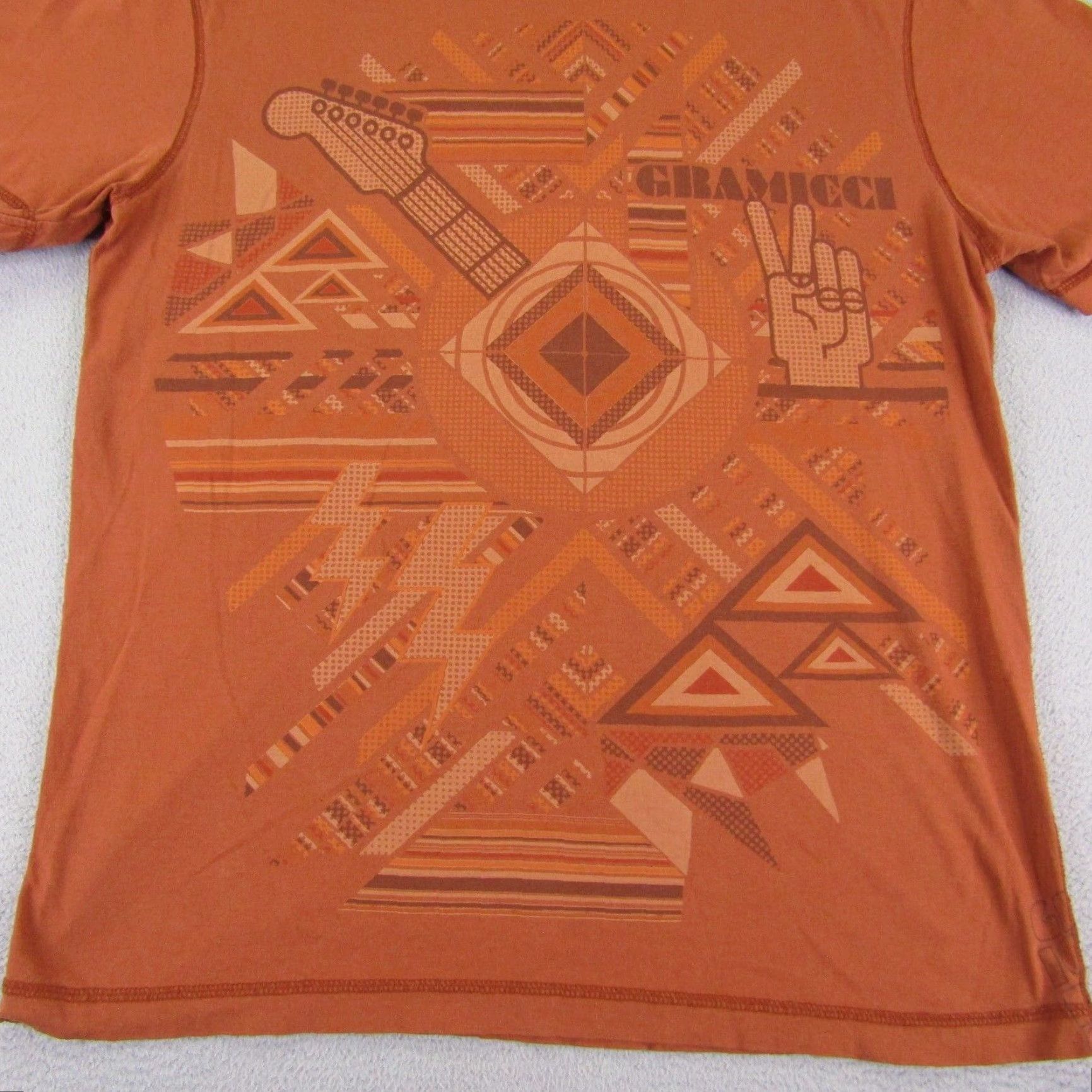 Gramicci VINTAGE Gramicci Shirt Men M Orange Graphic Print Short Sleeve Crew Neck Rock Climbing Outdoor Weekend Tee Mens Medium Orange Gramicci Shirt Size US M / EU 48-50 / 2 - 3 Thumbnail