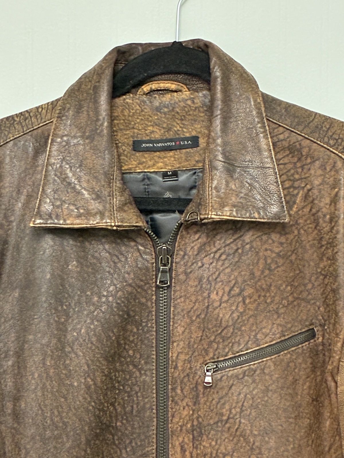 John Varvatos Distressed Leather Jacket medium . Size US M / EU 48-50 / 2 - 7 Thumbnail