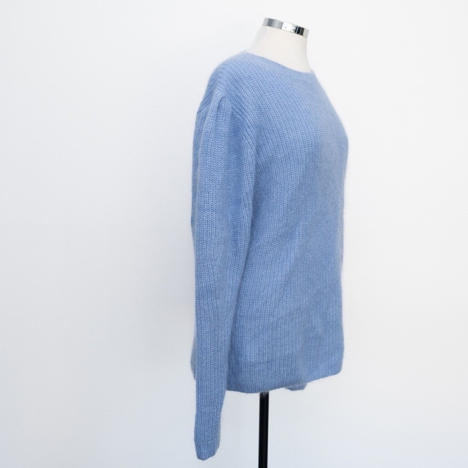 Designer Lewit. Puff Sleeve Mohair Angora Silk Wool Blend Sweater. Size L / US 10 / IT 46 - 12 Thumbnail