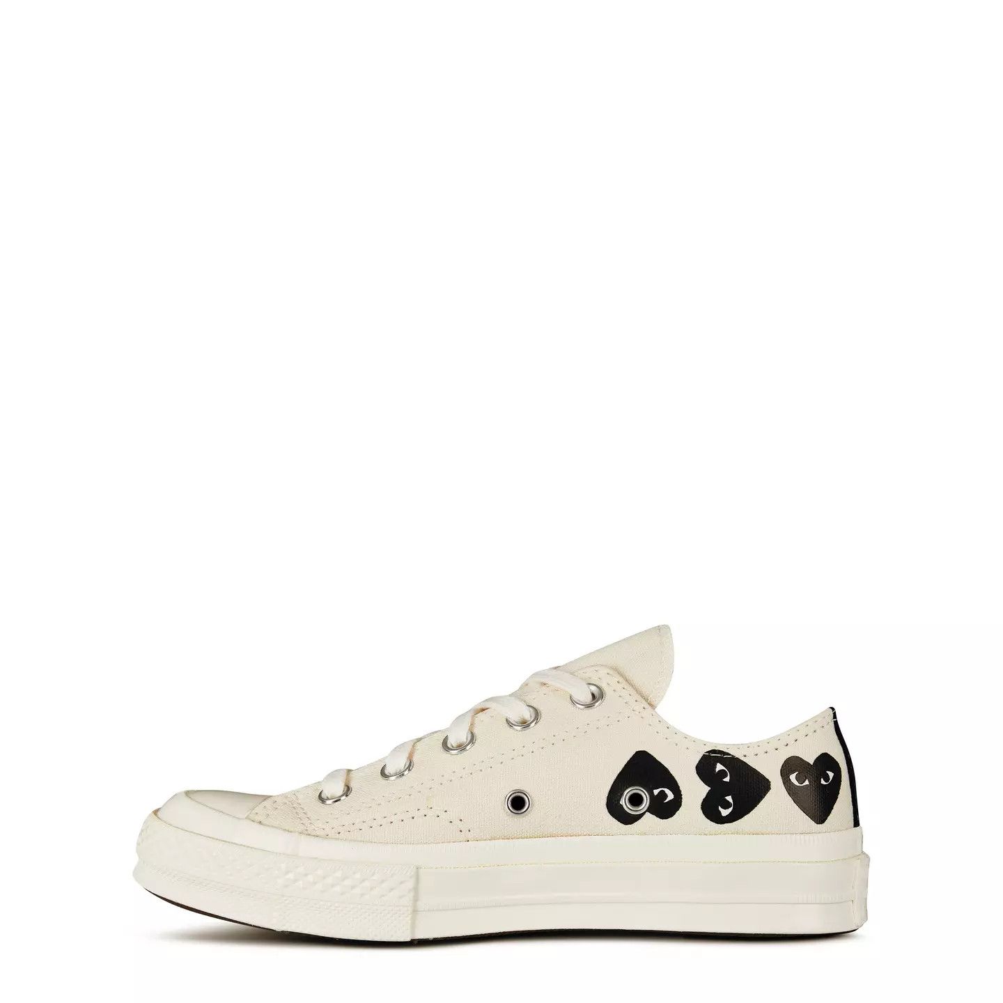 Comme des Garcons PLAY o1g2r1mq0426 Multi Hearts-Print Low-Top Sneakers in Beige Size US 7 / EU 40 - 3 Thumbnail