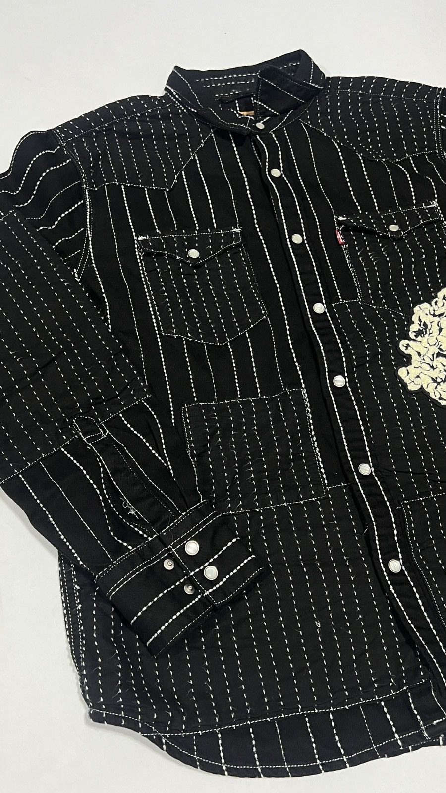 DENIM TEARS × Levi's Denim Tears Peace Patchwork Western Black Shirt Size US L / EU 52-54 / 3 - 2 Thumbnail