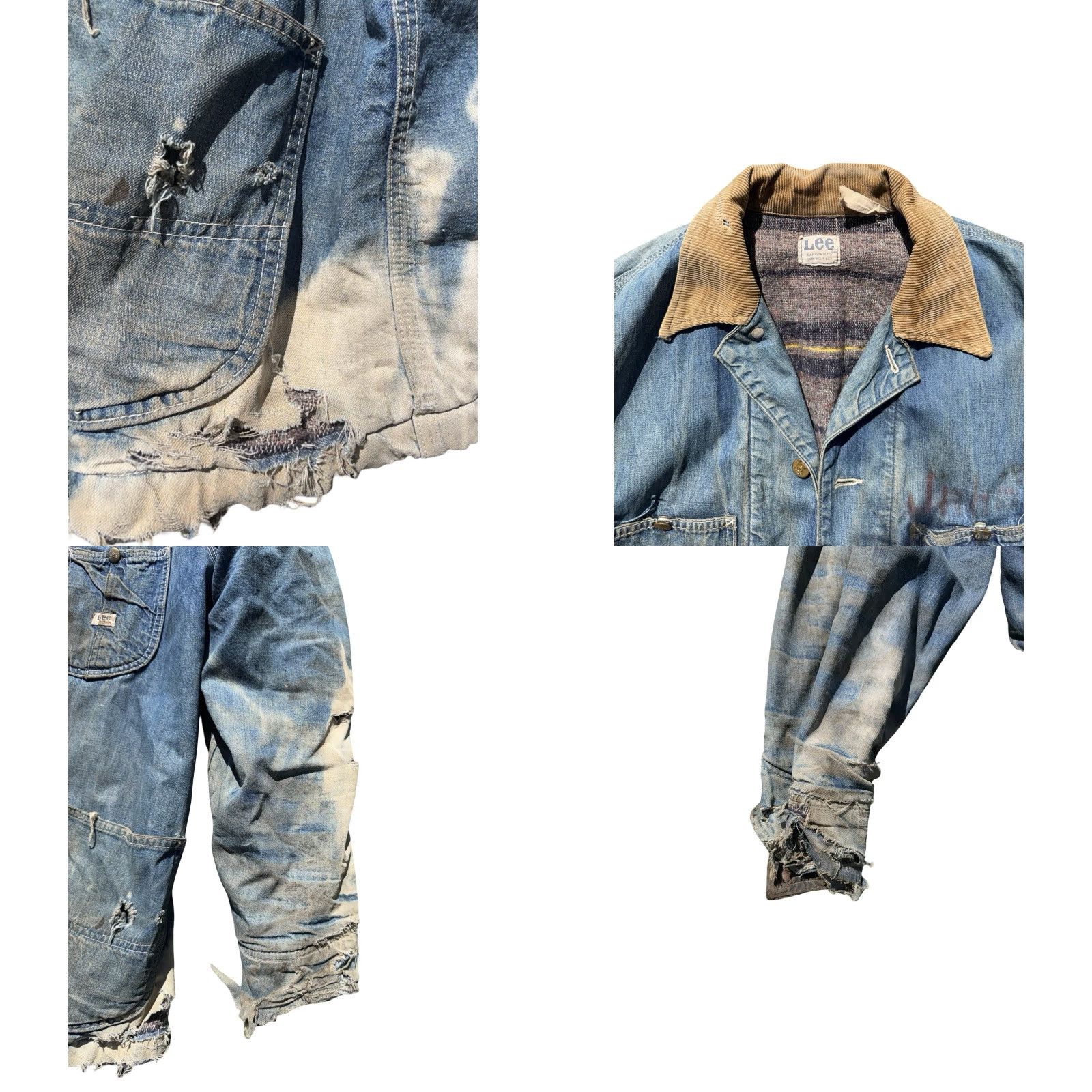 Lee VINTAGE Lee Denim Chore Jacket Sunfaded 1960s Union Made Sanforized XL Mens Size US XL / EU 56 / 4 - 8 Thumbnail