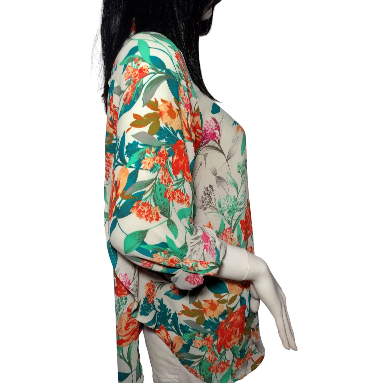 Guess Guess Womens Casual Tunic Long Sleeve Multicolored Floral Size L / US 10 / IT 46 - 5 Thumbnail