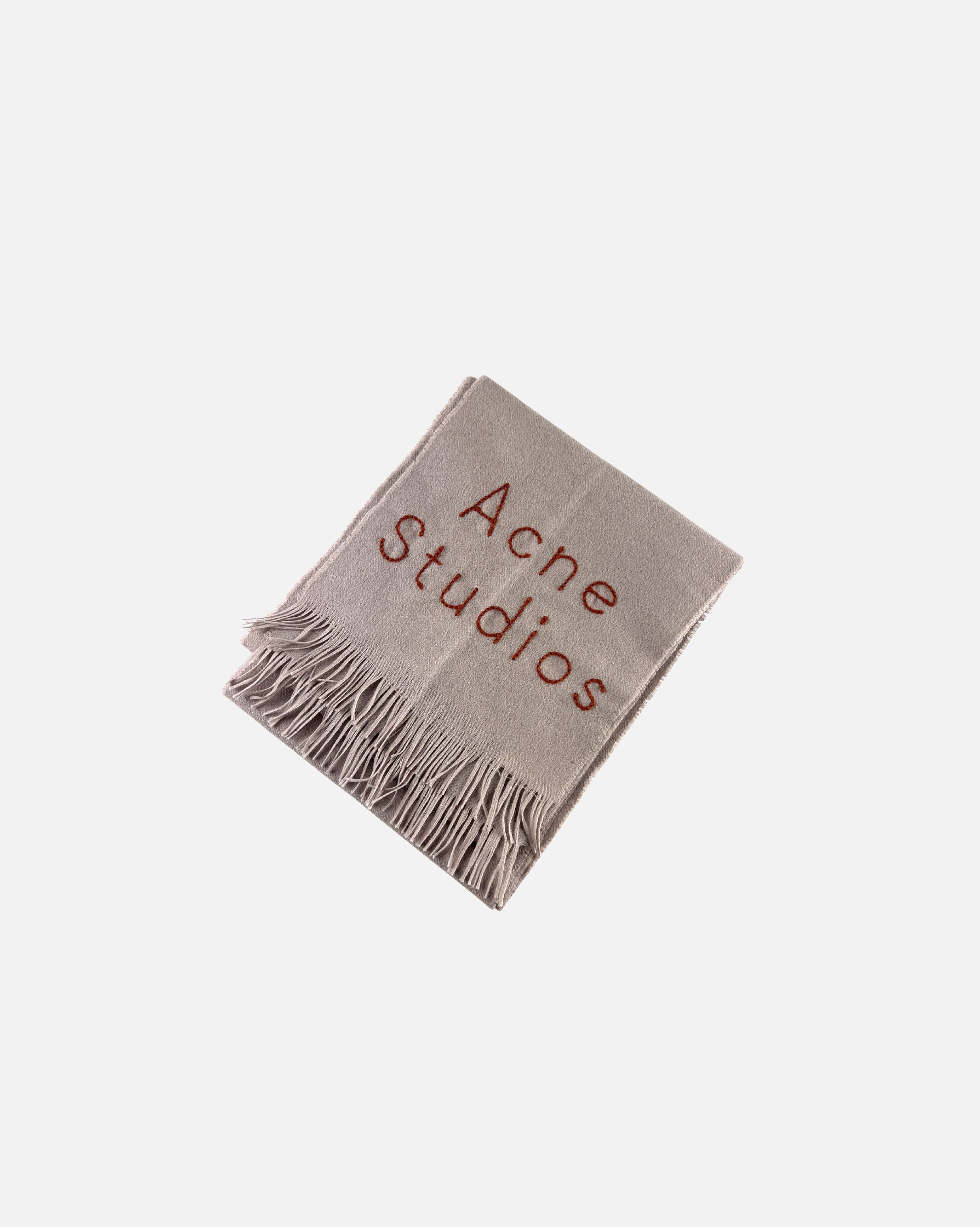 Acne Studios Acne Studios Beige Skinny Logo Scarf Size ONE SIZE - 1 Thumbnail