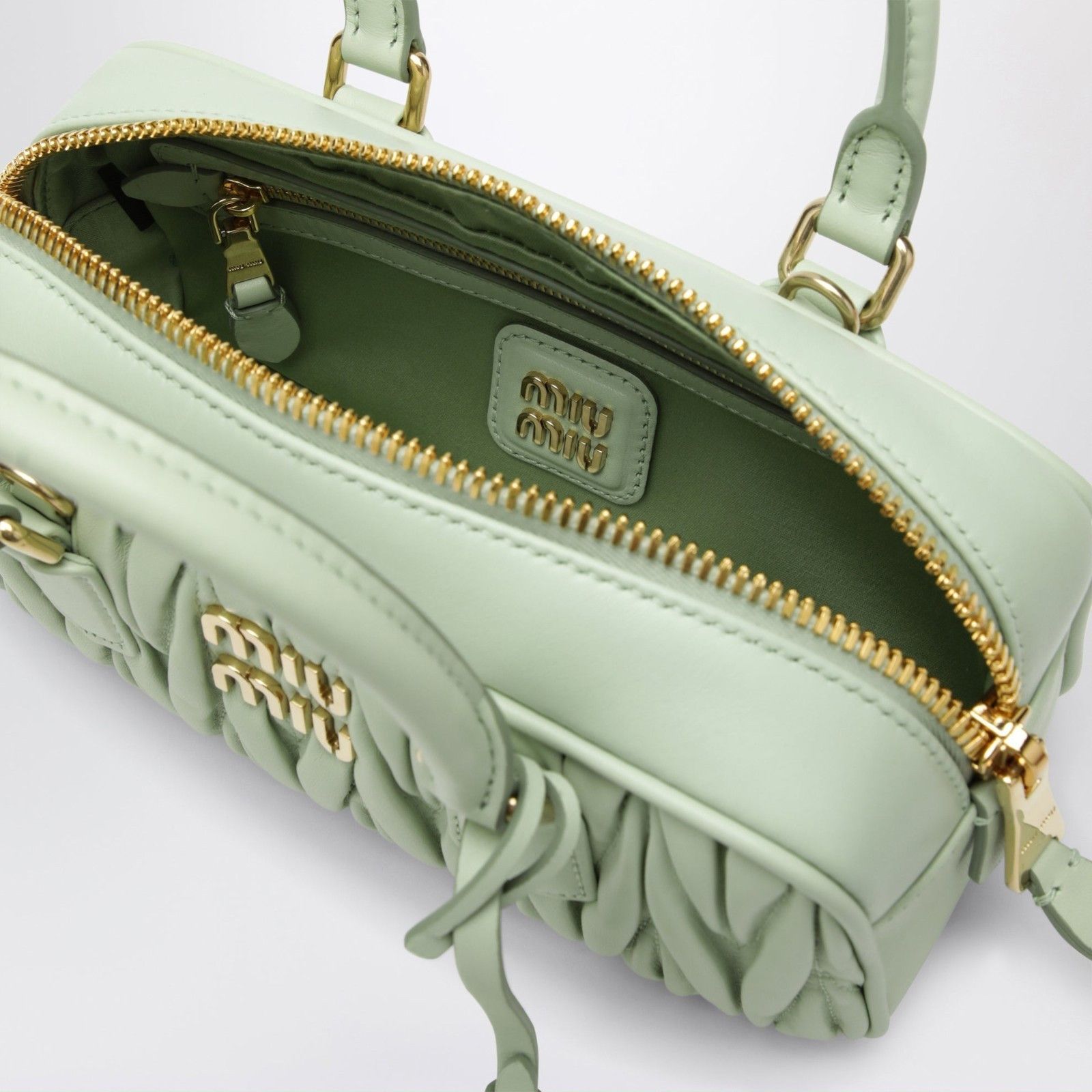 Miu Miu MIU MIU $3500 Regular Arcadie Aqua Matelassé Nappa Leather B Size ONE SIZE - 4 Thumbnail