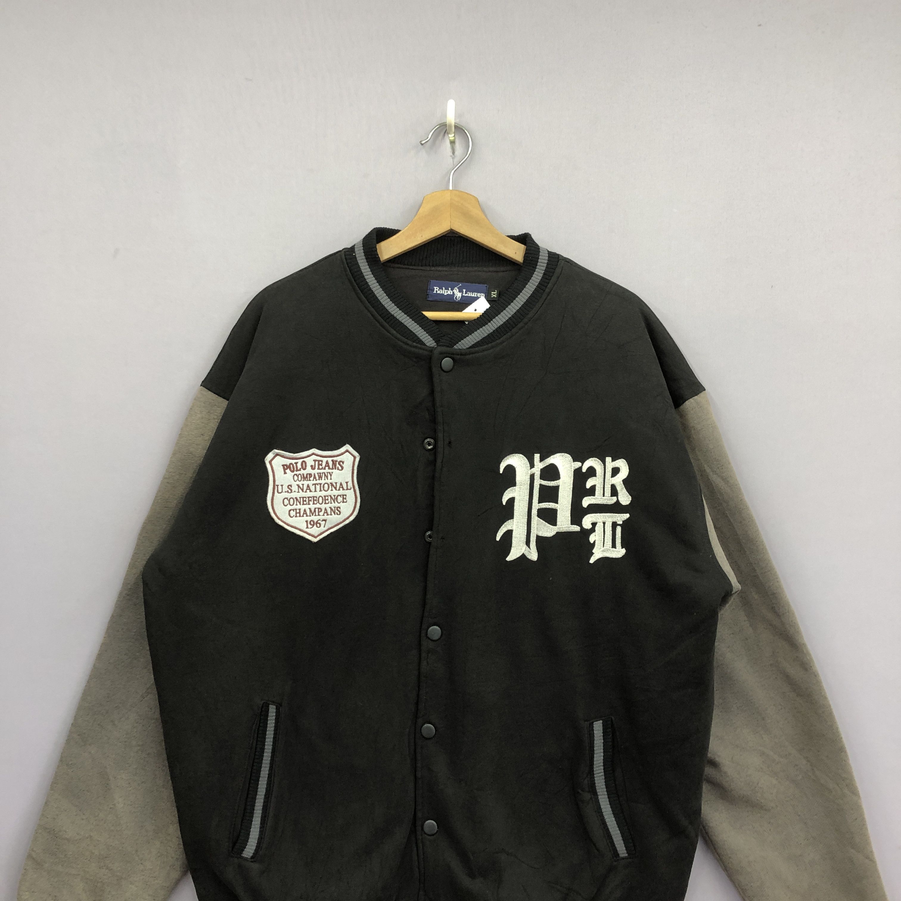 Polo Ralph Lauren × Vintage Vintage Polo Ralph Lauren Sweater Varsity Button Sweatshirt Size US XL / EU 56 / 4 - 2 Thumbnail