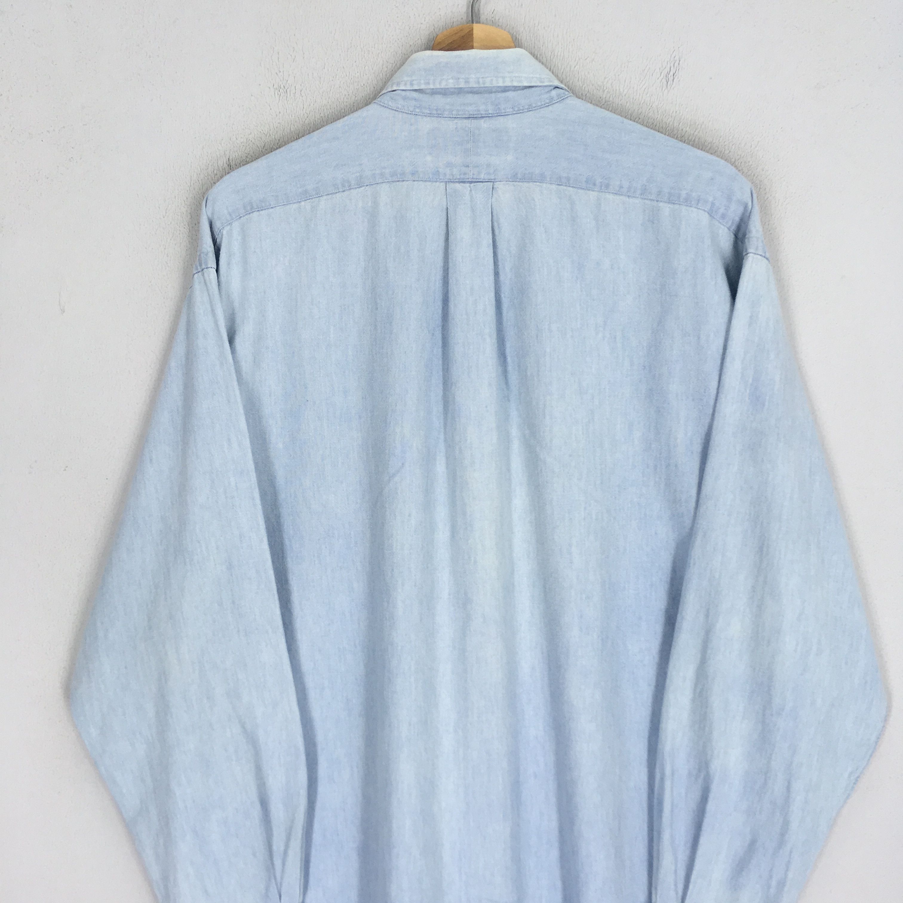 Polo Ralph Lauren Vintage 90s Polo Ralph Lauren Denim Polo Pony Jeans Shirt Size US XL / EU 56 / 4 - 4 Thumbnail