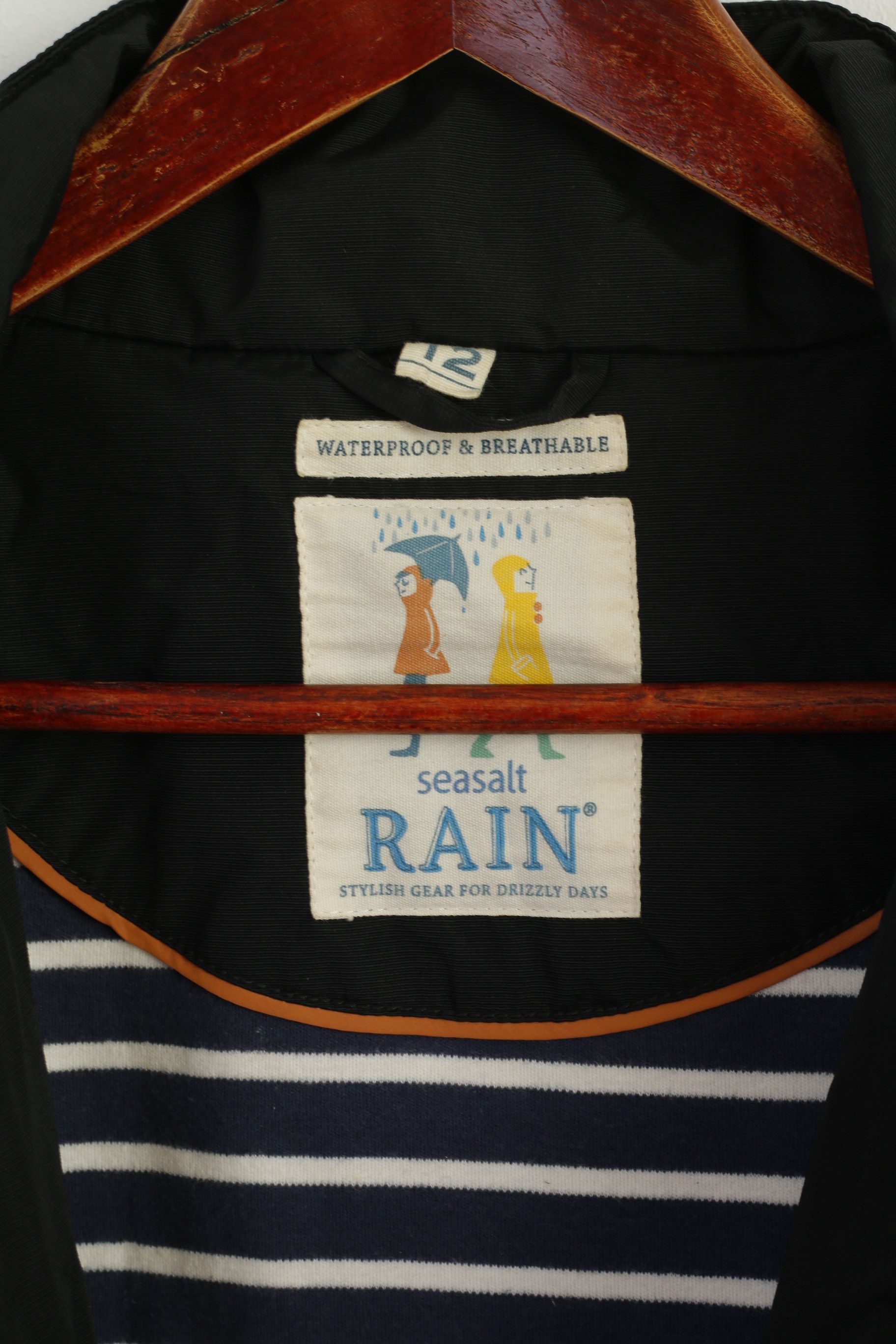 Vintage Seasalt Women 12 M Rain Coat Black Waterproof 7923 Size M / US 6-8 / IT 42-44 - 5 Thumbnail