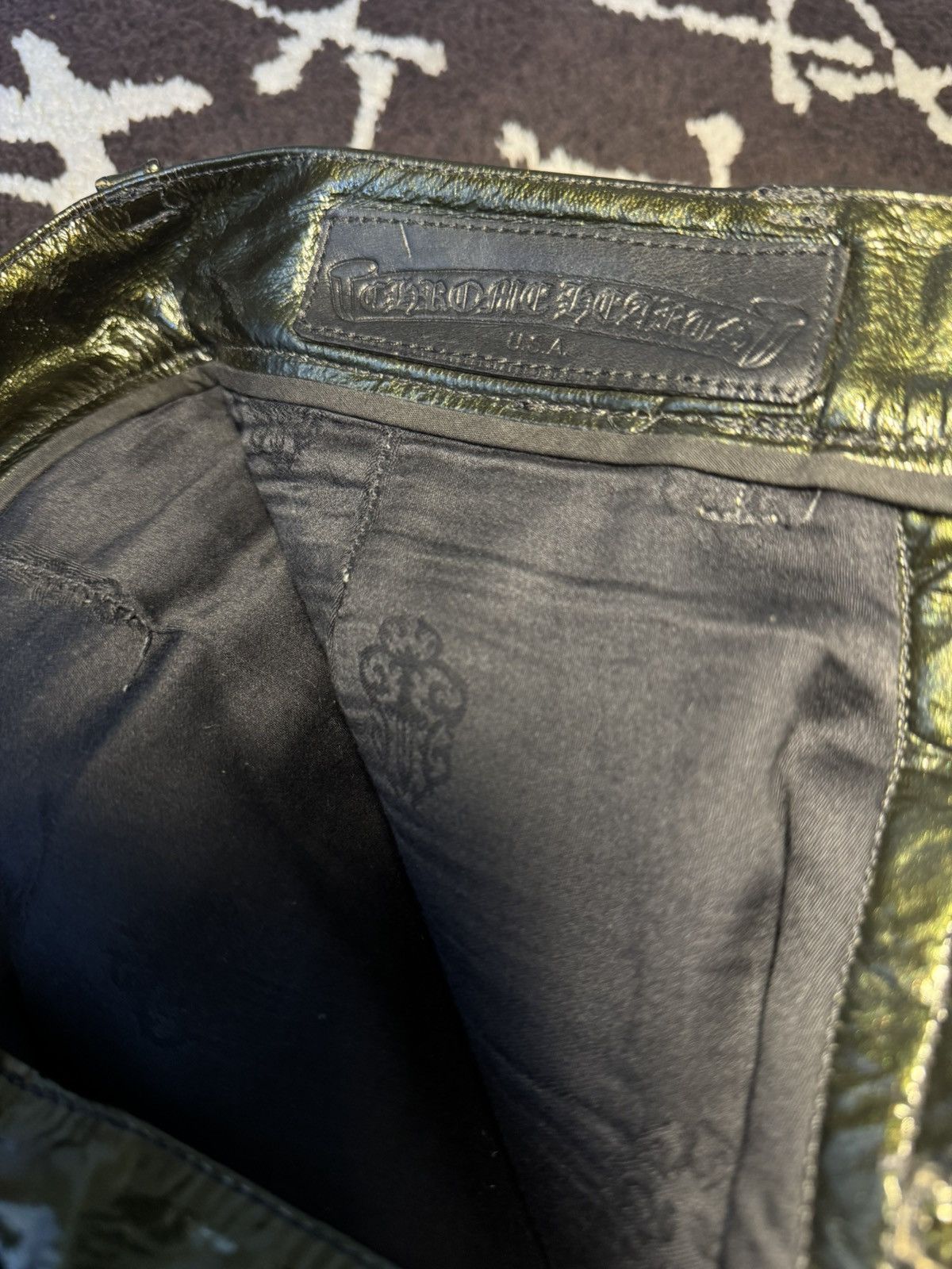 Chrome Hearts Chrome Hearts multi cross le fleur patent leather pants Size US 29 - 4 Thumbnail