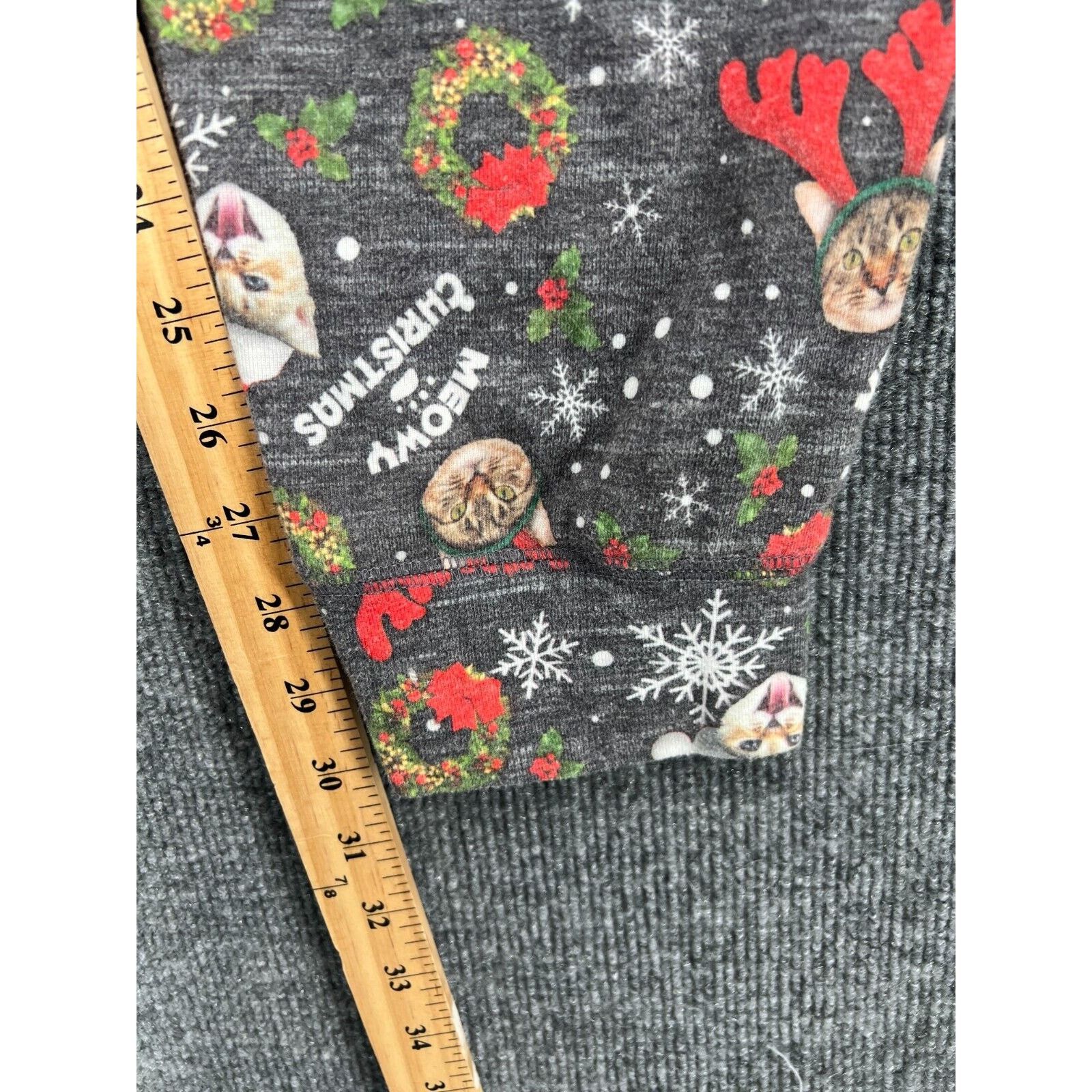Fruit Of The Loom Fruit of the Loom Union Suit Christmas Cat Pajamas Womens 2X Size ONE SIZE - 10 Thumbnail