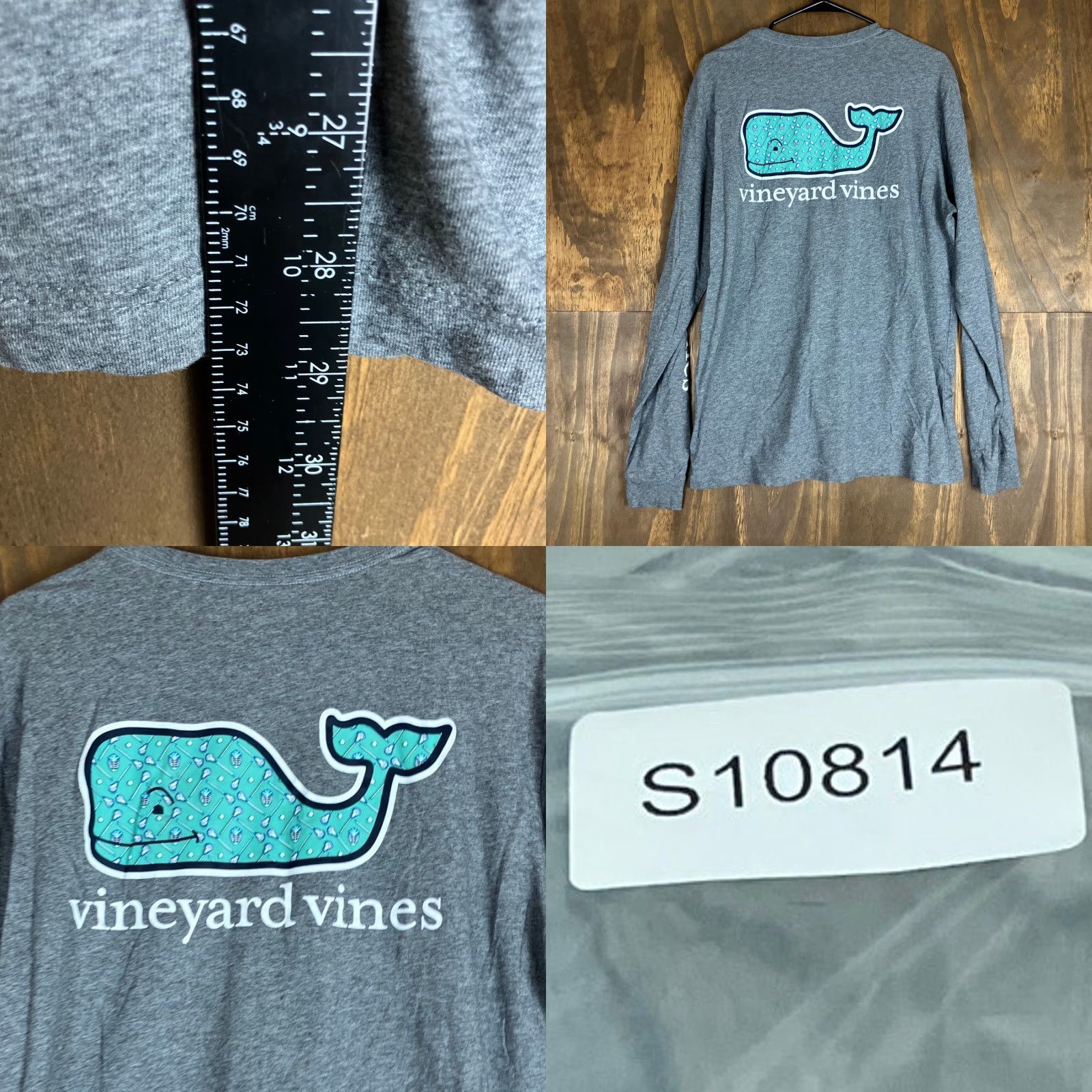 Vineyard Vines Vineyard Vines Mens Shirt Gray Lacrosse Whale Long Sleeve Crew 100% Cotton M Size US M / EU 48-50 / 2 - 8 Thumbnail