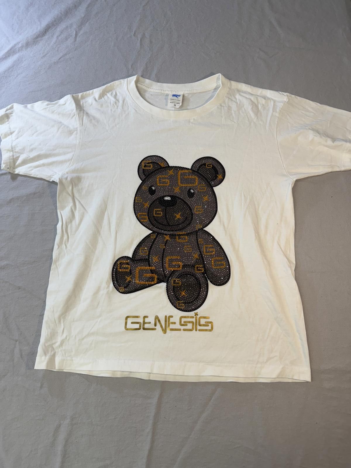 Designer Genesis Rhinestones Teddy Bear T-shirt - M Size US M / EU 48-50 / 2 - 1 Thumbnail