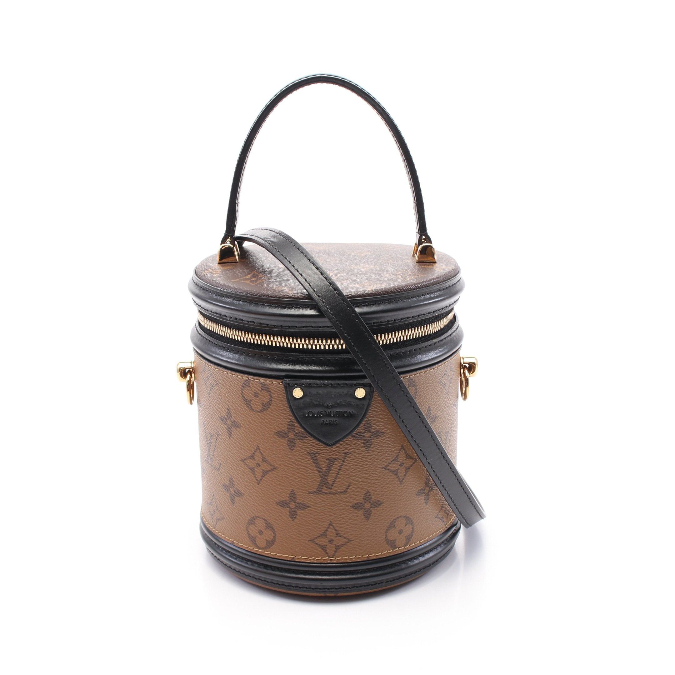 Louis Vuitton Louis Vuitton Cannes Monogram Reverse Handbag Vanity Bag Leather Brown Black Size ONE SIZE - 1 Thumbnail
