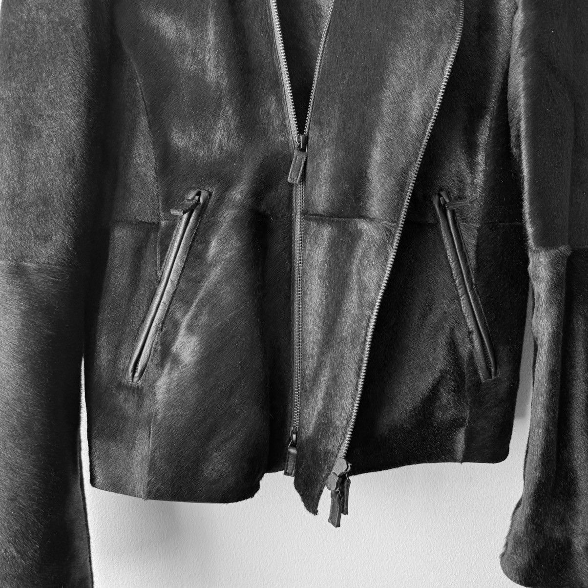 Emporio Armani Emporio Armani AW2012 Pony Hair Asymmetrical Leather Jacket Size US M / EU 48-50 / 2 - 5 Thumbnail