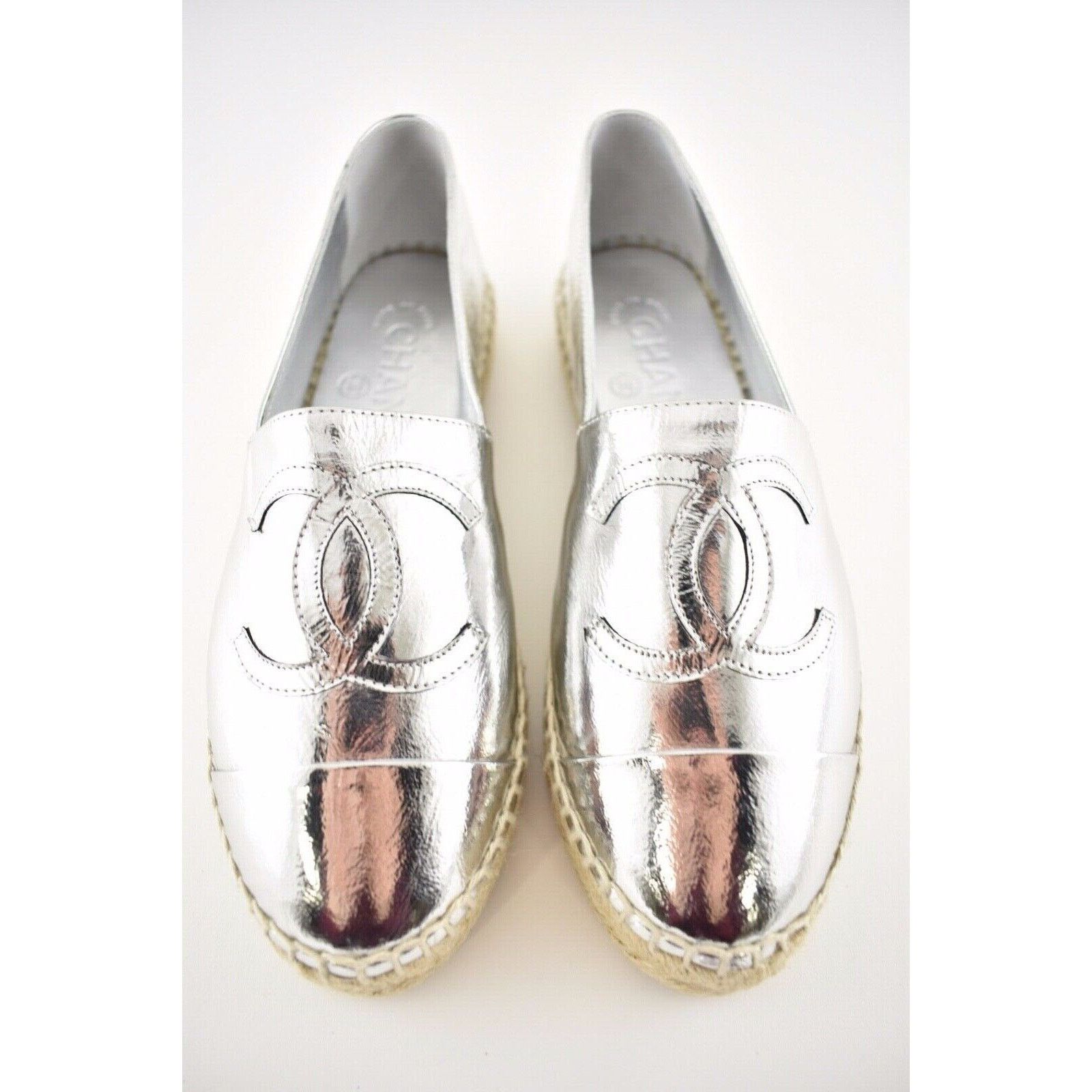 Chanel 19C Laminated Leather Doubl Sole Espadrille Ballet Flat 35 Size US 5 / IT 35 - 1 Thumbnail