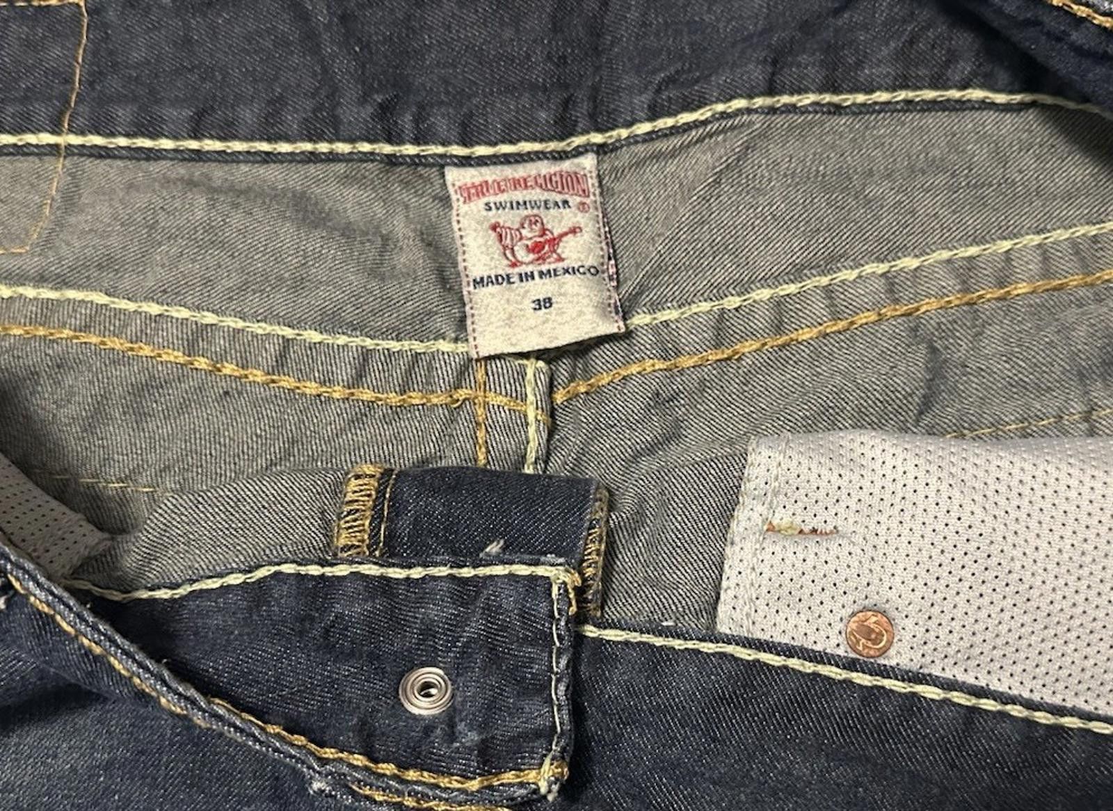 True Religion True Religion Jeans Swimwear Blue Denim Surf Shorts Men’s 38 Size US 32 / EU 48 - 6 Thumbnail