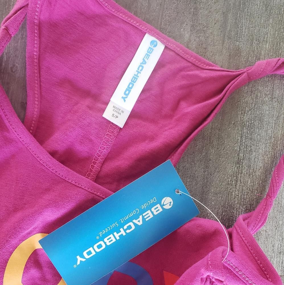 Designer Pink Lets Get Up BeachBody Tank Size S / US 4 / IT 40 - 3 Thumbnail