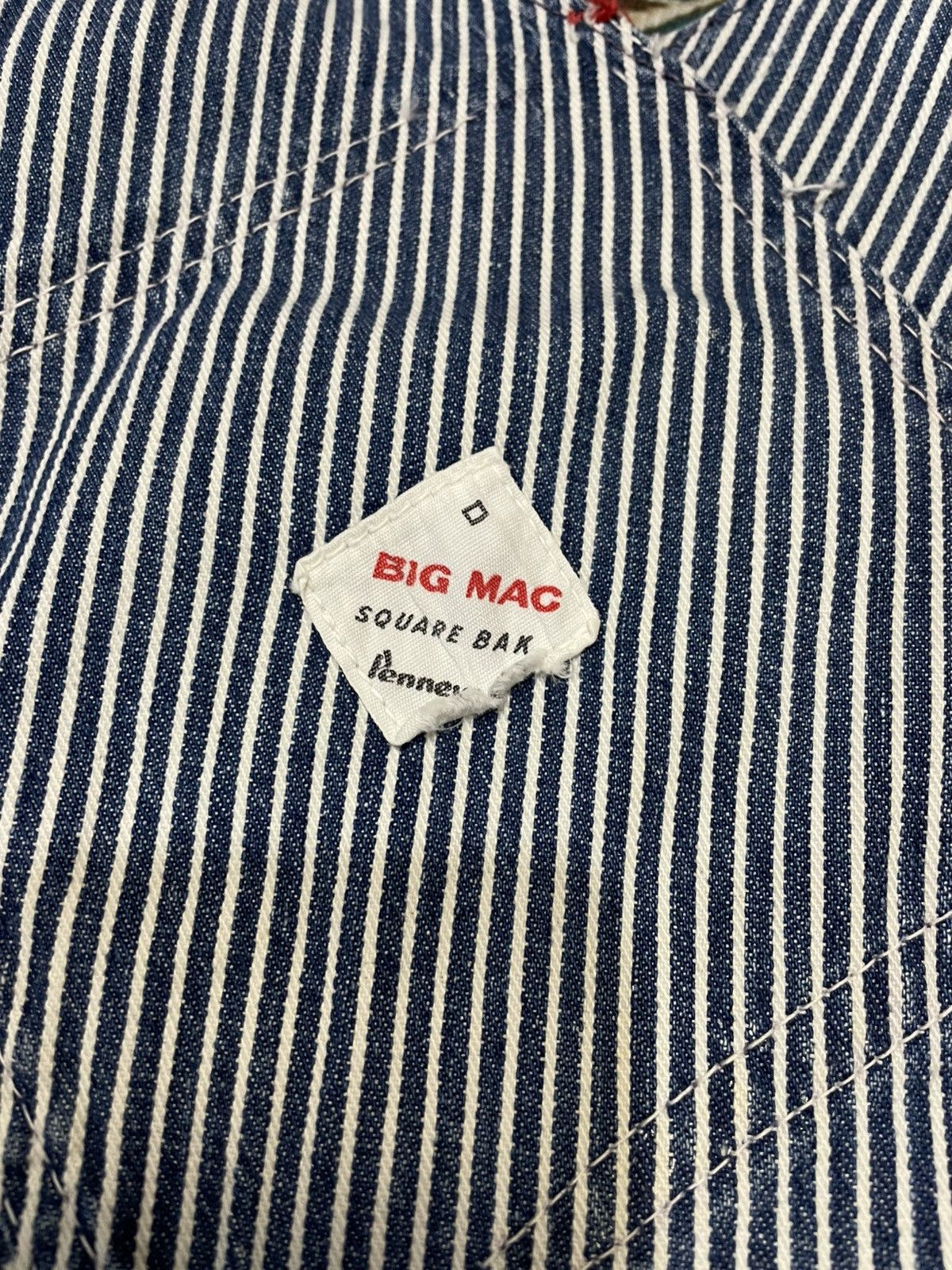 Big Mac Vintage 60s Hickory Stripe Big Mac Overalls Distressed Size US 36 / EU 52 - 5 Thumbnail