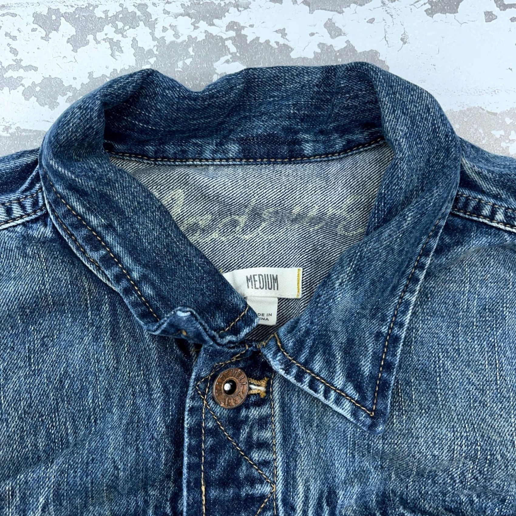 Madewell Madewell Jacket Women M Denim Blue Jean Dark Wash Faded Trucker Retro 80s 90s Hipster Modern Classic Biker All Seasons Pockets Size 32" / US 10 / IT 46 - 5 Thumbnail