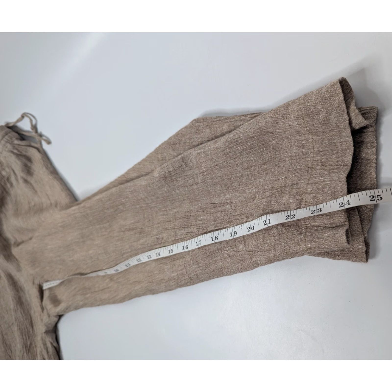 J. Jill J. Jill Pants Cropped Linen Blend High Rise Stretch Plus 1X Beige Striped Classic Workwear/Travel/Formal Womens Size 40" / US 18 - 4 Thumbnail