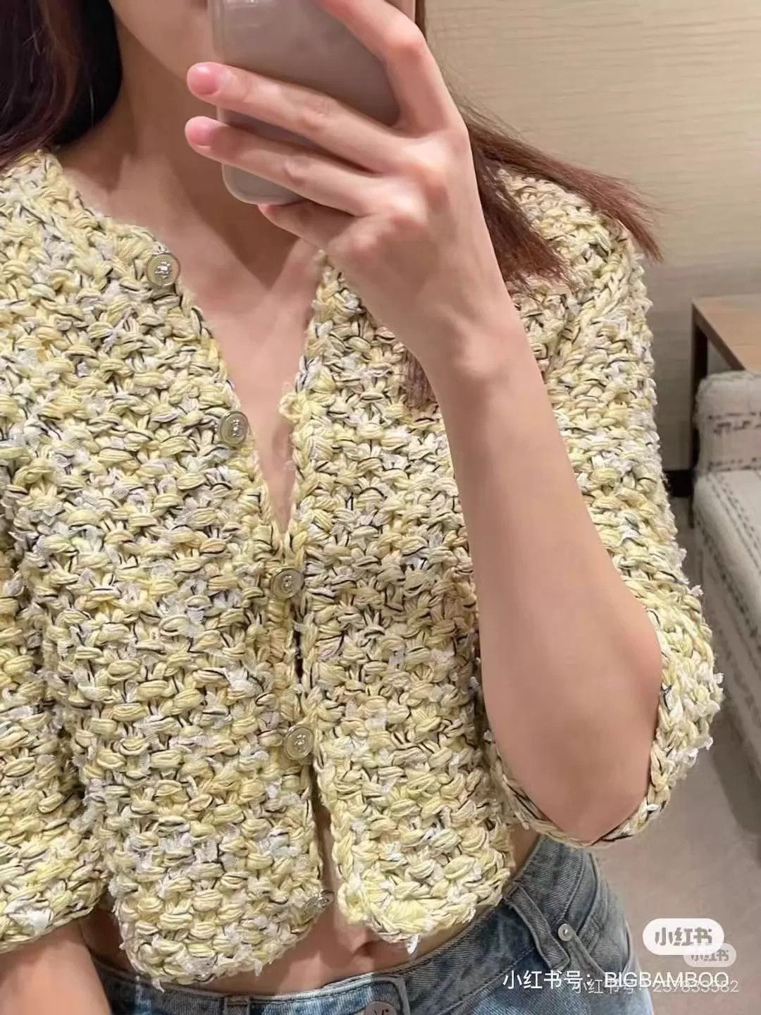 Chanel Chanel 22 SS Chicken Yellow Knit 5-Sleeve Cardi 34 Size XS / US 0-2 / IT 36-38 - 6 Thumbnail