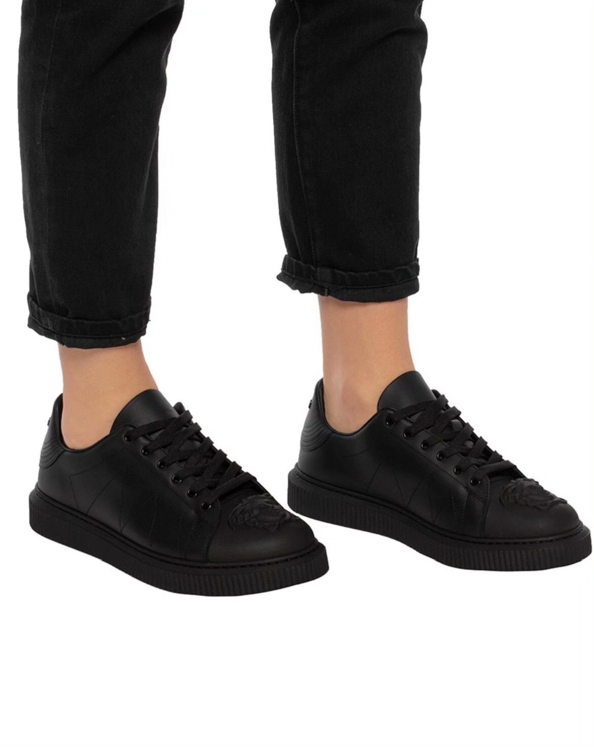 Versace Versace Black Medusa Embossed Casual Sneakers Size US 10 / EU 43 - 1 Thumbnail