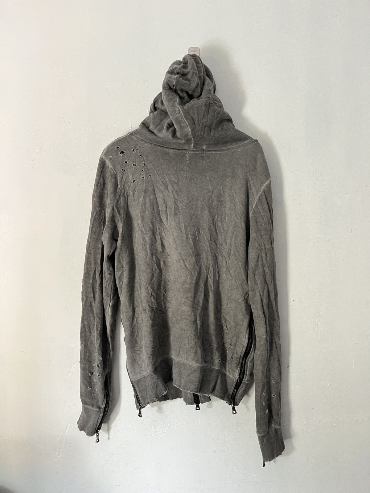 5351 POUR LES HOMMES Unknwn balmain style j2 distressed wash multi zipper hoodie Size US XL / EU 56 / 4 - 2 Thumbnail