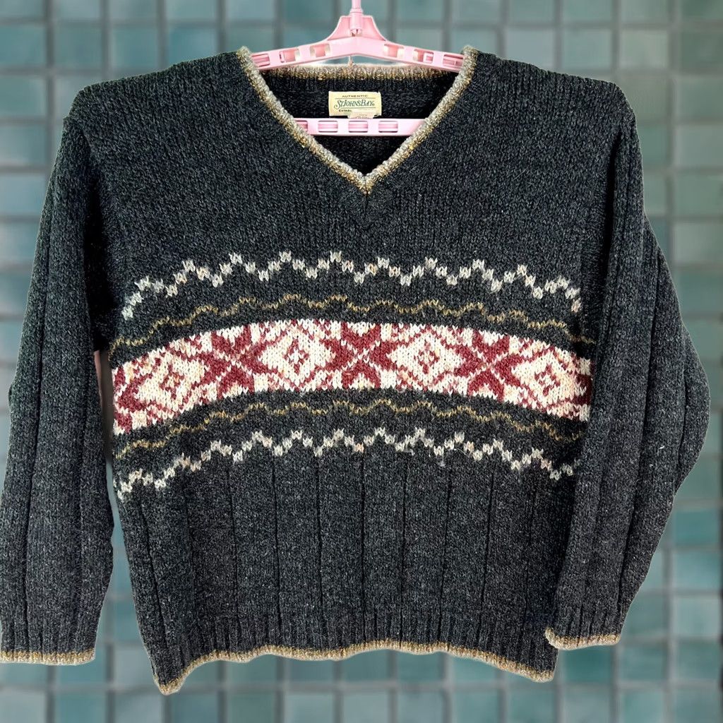 Vintage St Johns Bay Mens Wool Blend Knit Gray Pullover Sweater Winter Size L Size US L / EU 52-54 / 3 - 1 Thumbnail