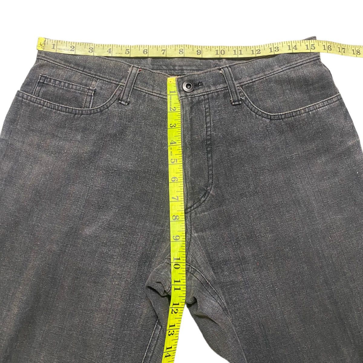 Japanese Brand DOMON HOMME Rainbow Super Flare Denim Jeans Faded Black Size US 31 - 23 Thumbnail