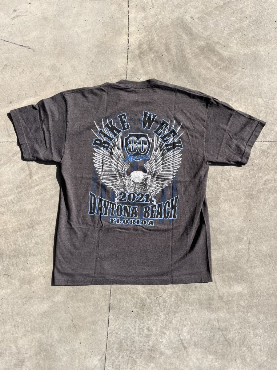 American Apparel Grey vintage Daytona Beach Bike Week 2021 Tee Size US XL / EU 56 / 4 - 2 Thumbnail