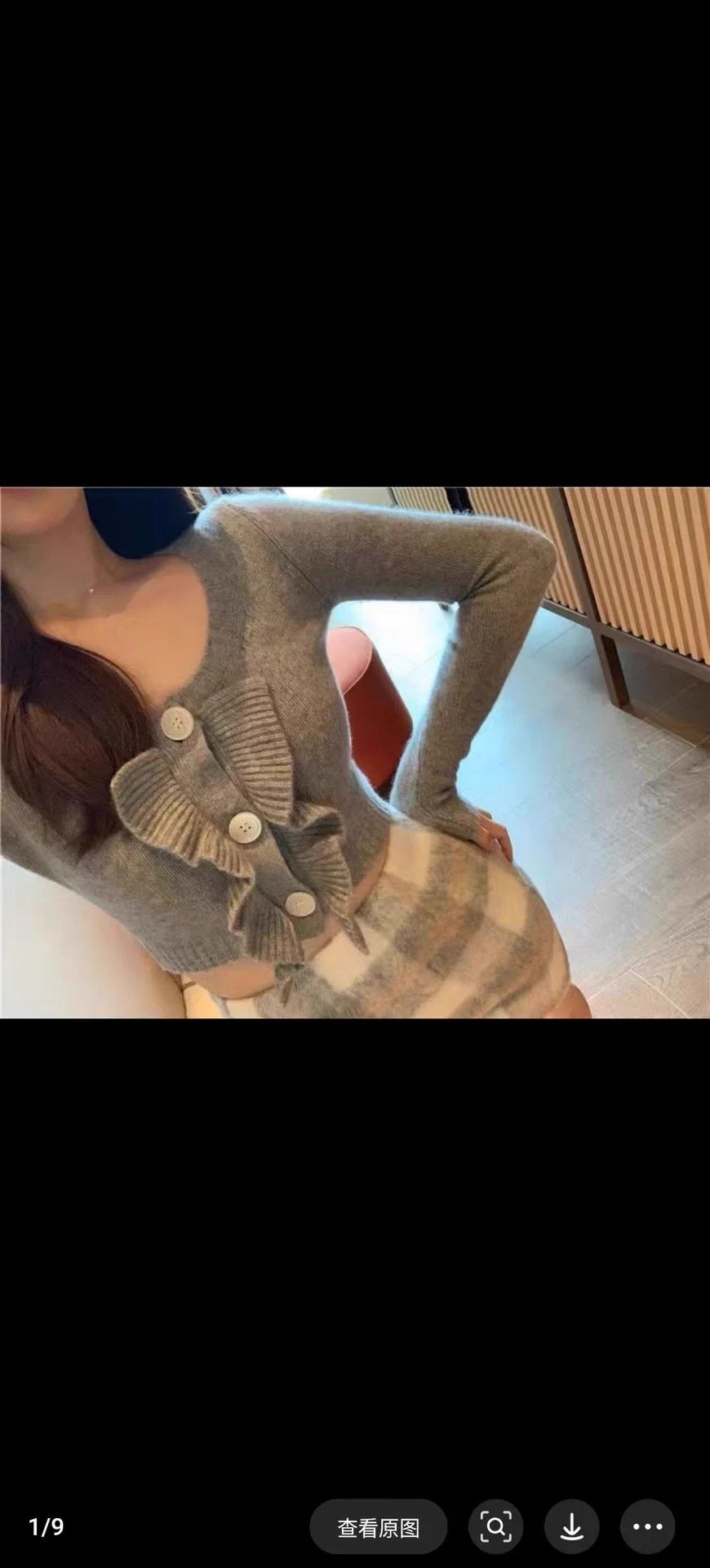 Miu Miu MIU MIU Gray Ruffled Cashmere Knit Cardigan Size XS / US 0-2 / IT 36-38 - 5 Thumbnail
