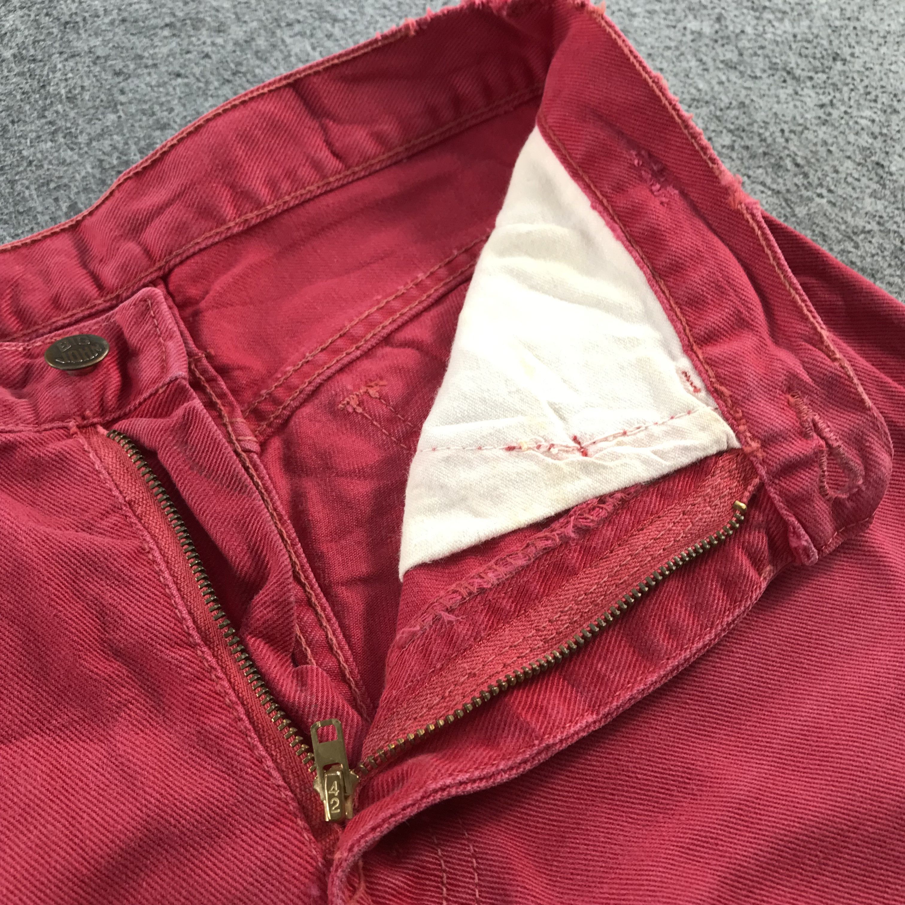 Vintage Vintage Big John Jeans Red Denim KJ3408 Size US 27 - 7 Thumbnail