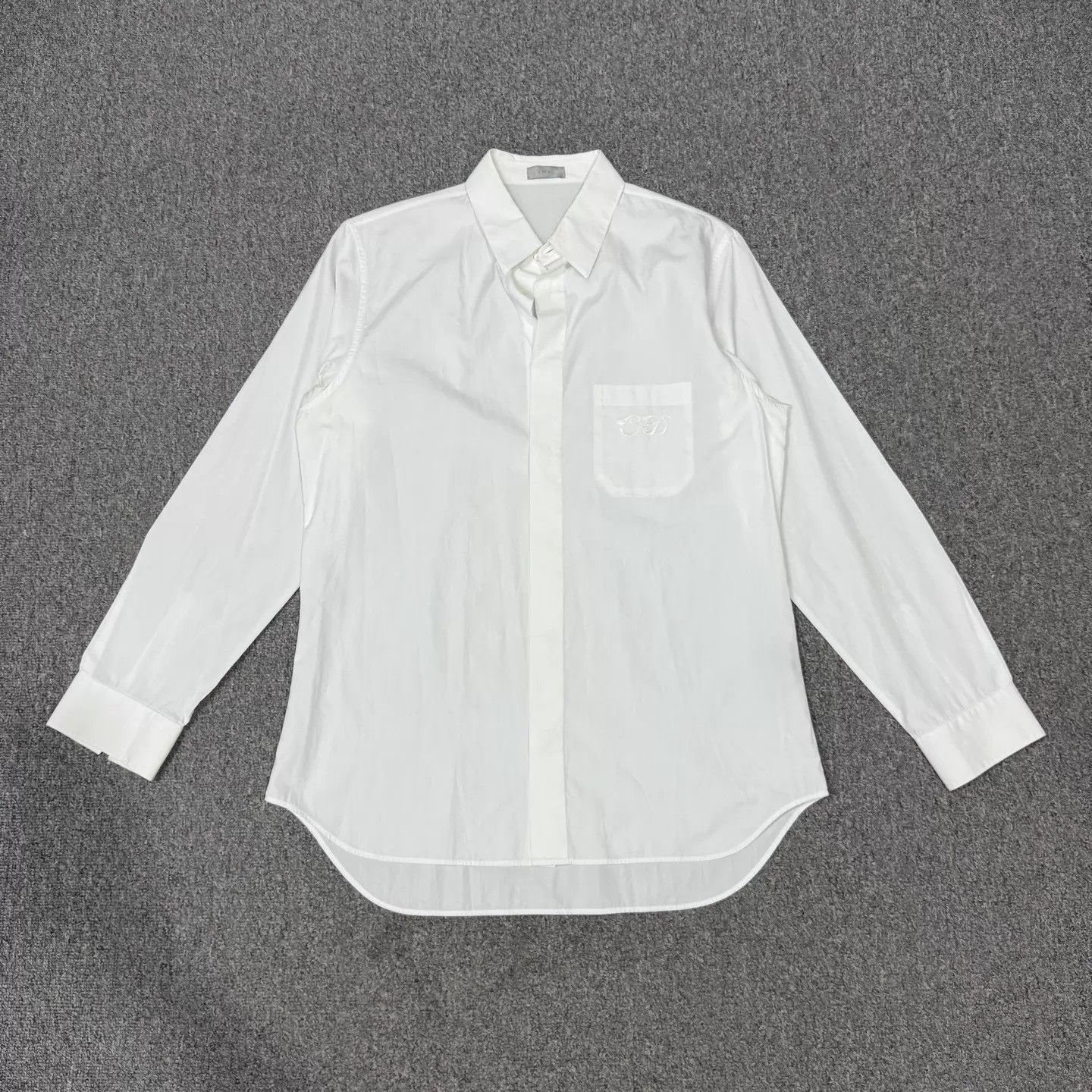 Dior Dior White LS Shirt ChestPocket CD Logo Embroidery Size US L / EU 52-54 / 3 - 1 Thumbnail