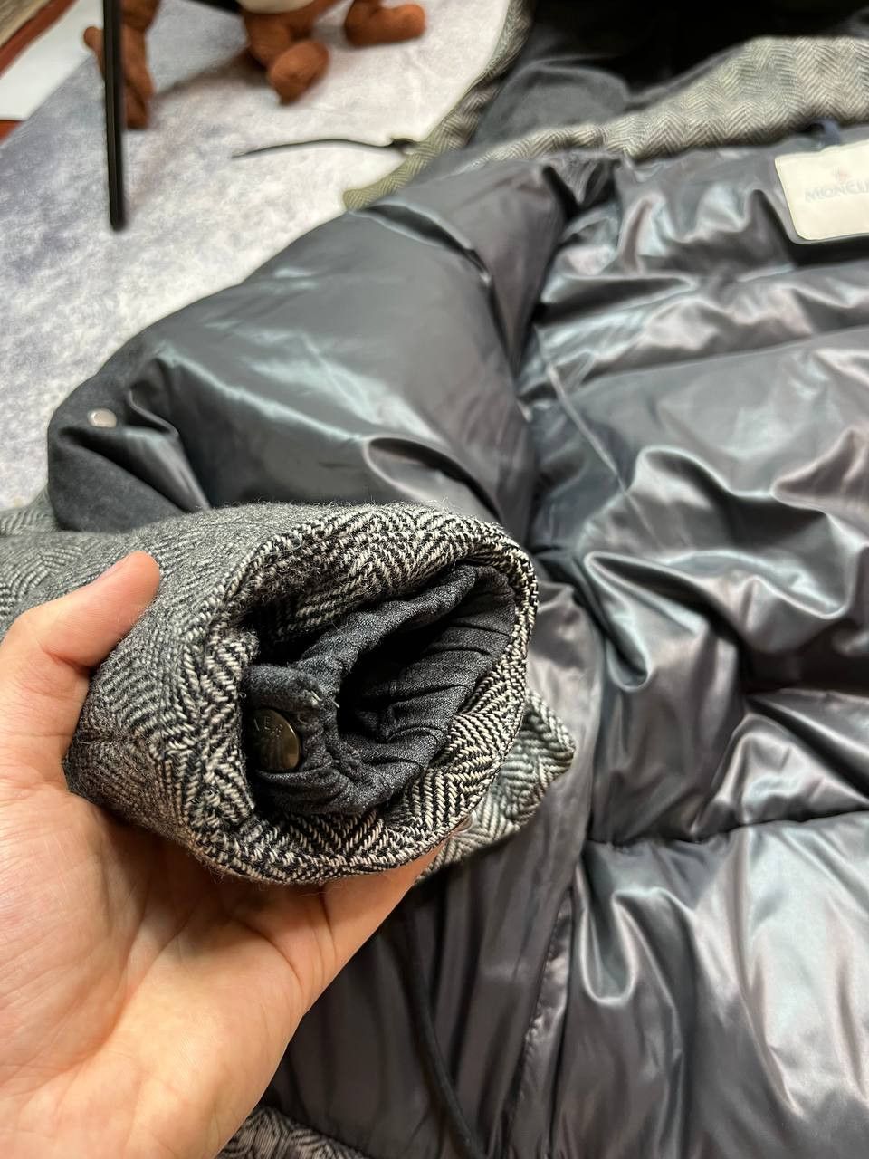 Moncler Moncler Gildas Herringbone Wool Down Puffer Jacket Size US L / EU 52-54 / 3 - 10 Thumbnail