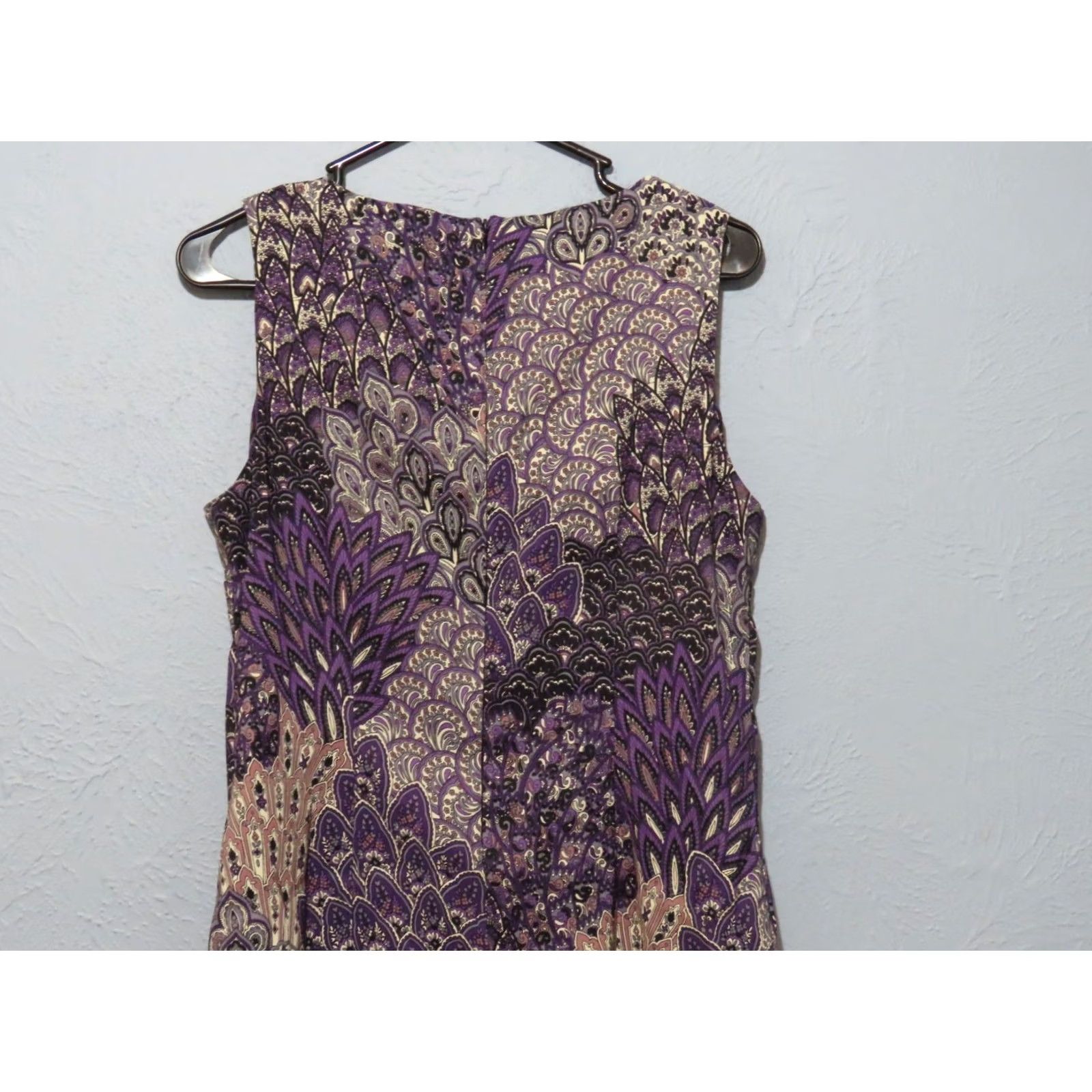 Vintage Connected Apparel Purple Floral Paisley Sleeveless Straight Dress Size 12 Size XL / US 12-14 / IT 48-50 - 8 Thumbnail