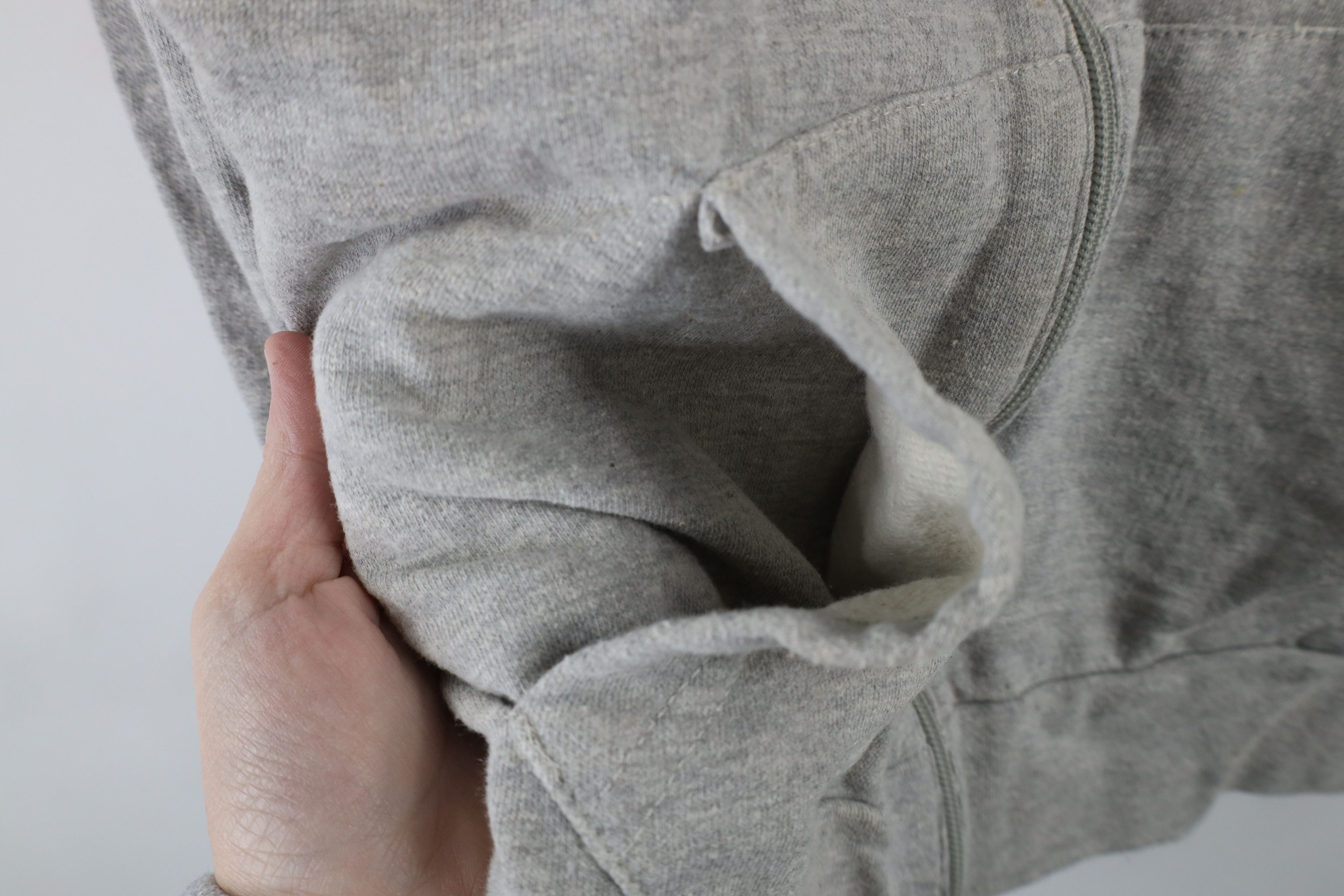 Vintage Vintage 90s Streetwear Blank Full Zip Hoodie Heather Gray Size L / US 10 / IT 46 - 8 Thumbnail