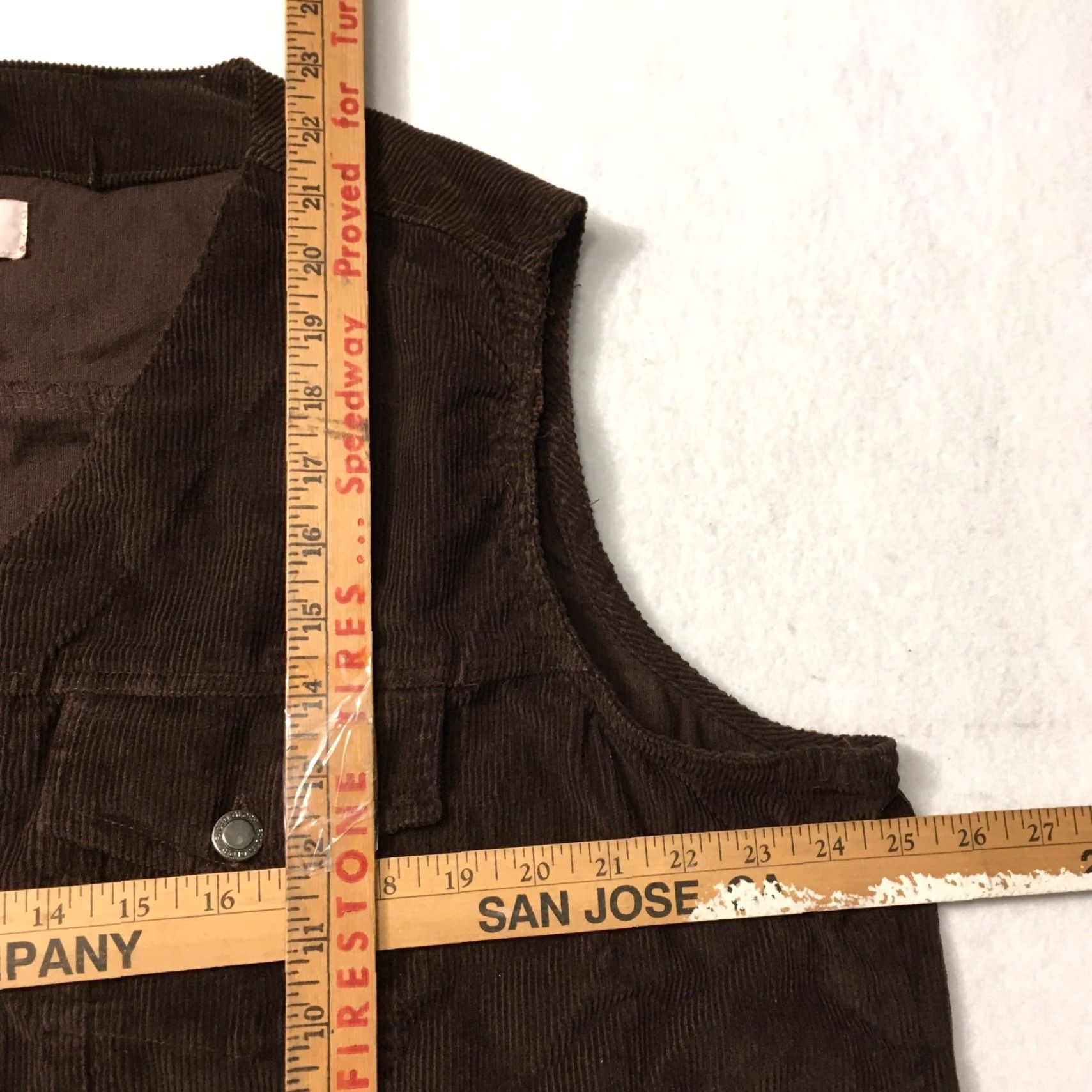 Faded Glory VINTAGE Corduroy Vest 22/24 Button Front Boho Romantic Y2K 90s brown Shirt Womens Size 3XL / US 20-22 - 5 Thumbnail