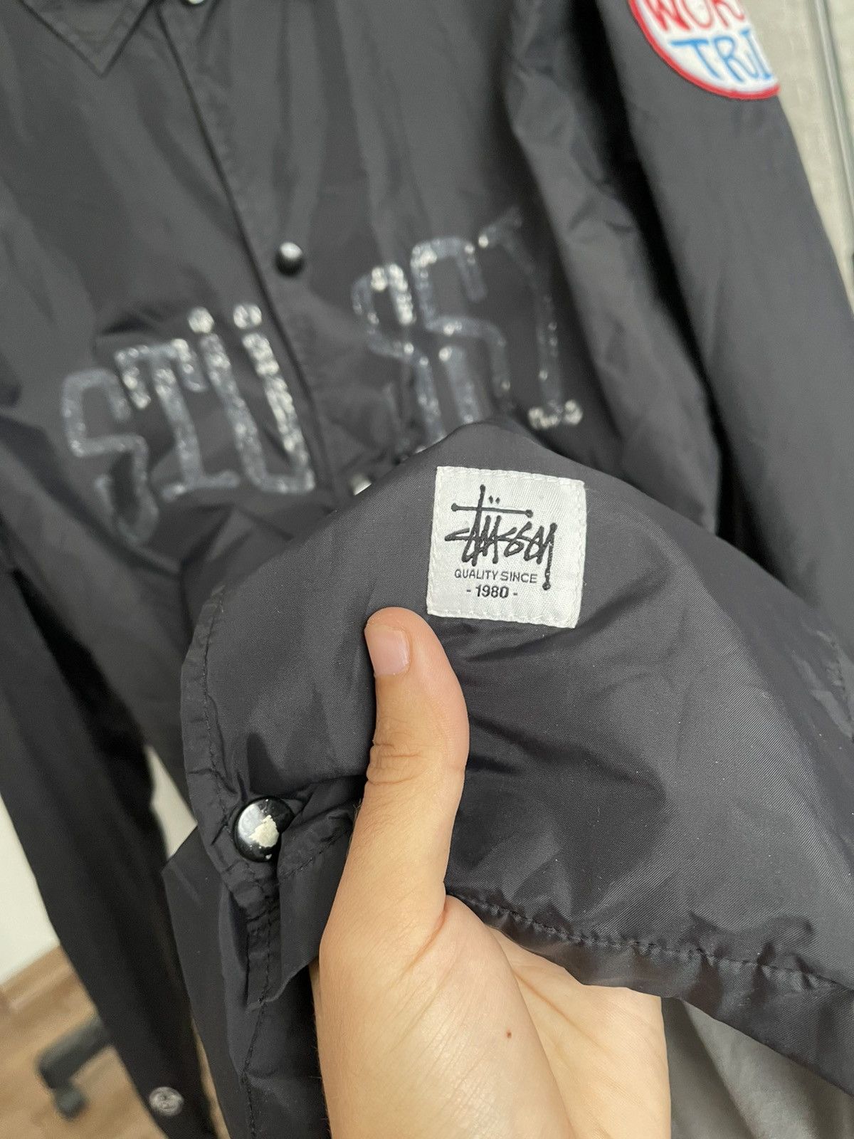 STUSSY　コーチジャケット　ナイロンジャケット　world　Tribe Stussy World Tribe Coach Jacket Vintage Distressed