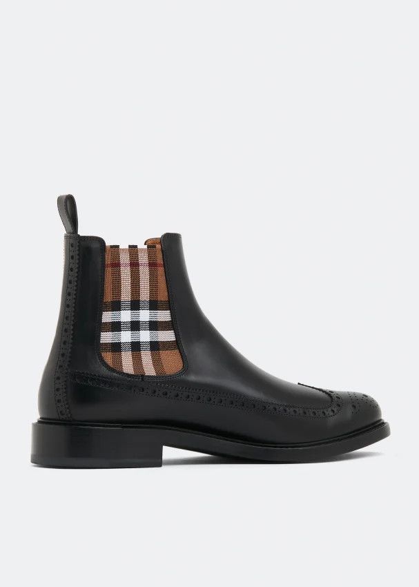Burberry o1w1db10824 Tanner Check boots in Black Size US 7 / EU 40 - 3 Thumbnail