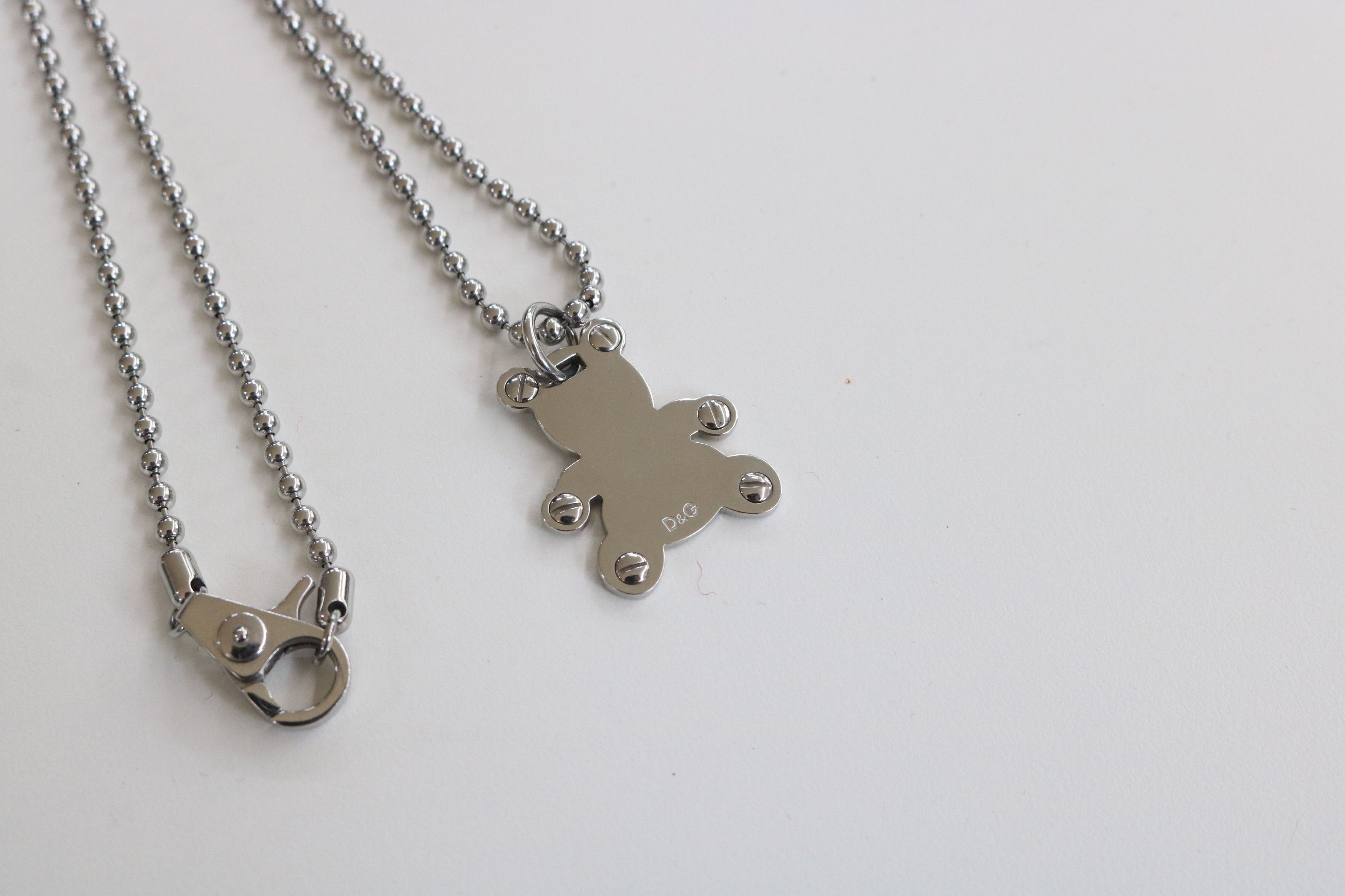 Dolce & Gabbana DOLCE & GABBANA Teddy Bear Silver Necklace Size ONE SIZE - 3 Thumbnail