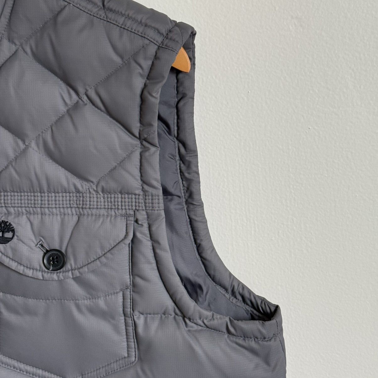 Timberland × Vintage Timberland Puffer Vest Men’s L Gray Quilted Down Feather Size US L / EU 52-54 / 3 - 6 Thumbnail