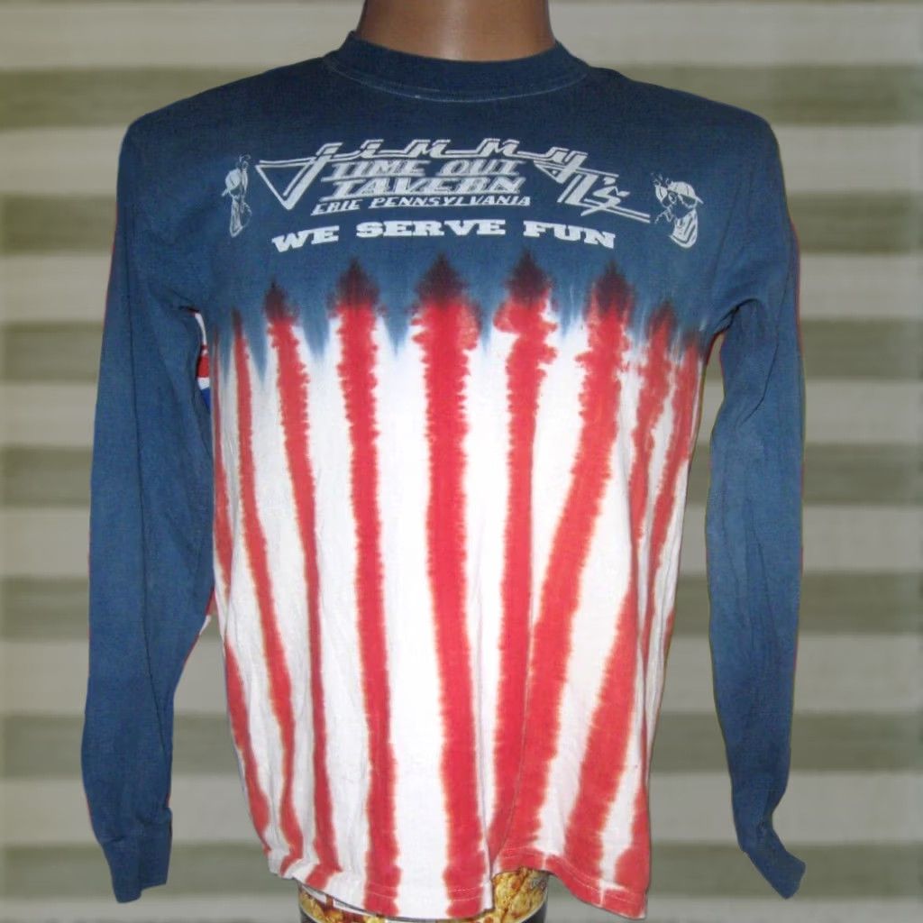 Gildan VINTAGE JIMMY Z's TIME OUT Tavern Erie PA Shirt Adult Medium USA Flag DEFUNCT T Size US M / EU 48-50 / 2 - 1 Thumbnail